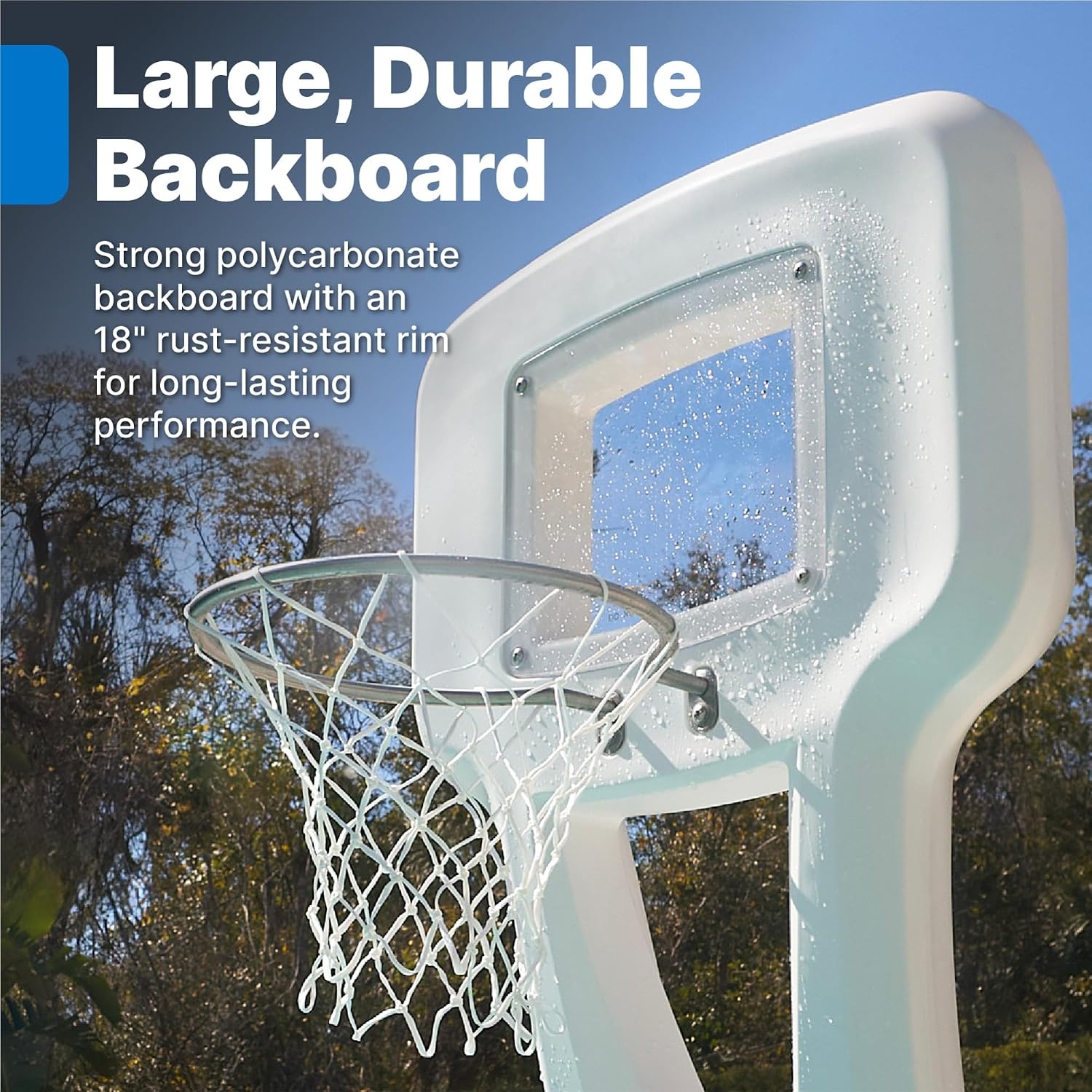 Step2 Vero Pool Basketball Hoop, Outdoor/Indoor Waterproof Patio Furniture, Made of Durable Plastic, 4.5 Feet, White