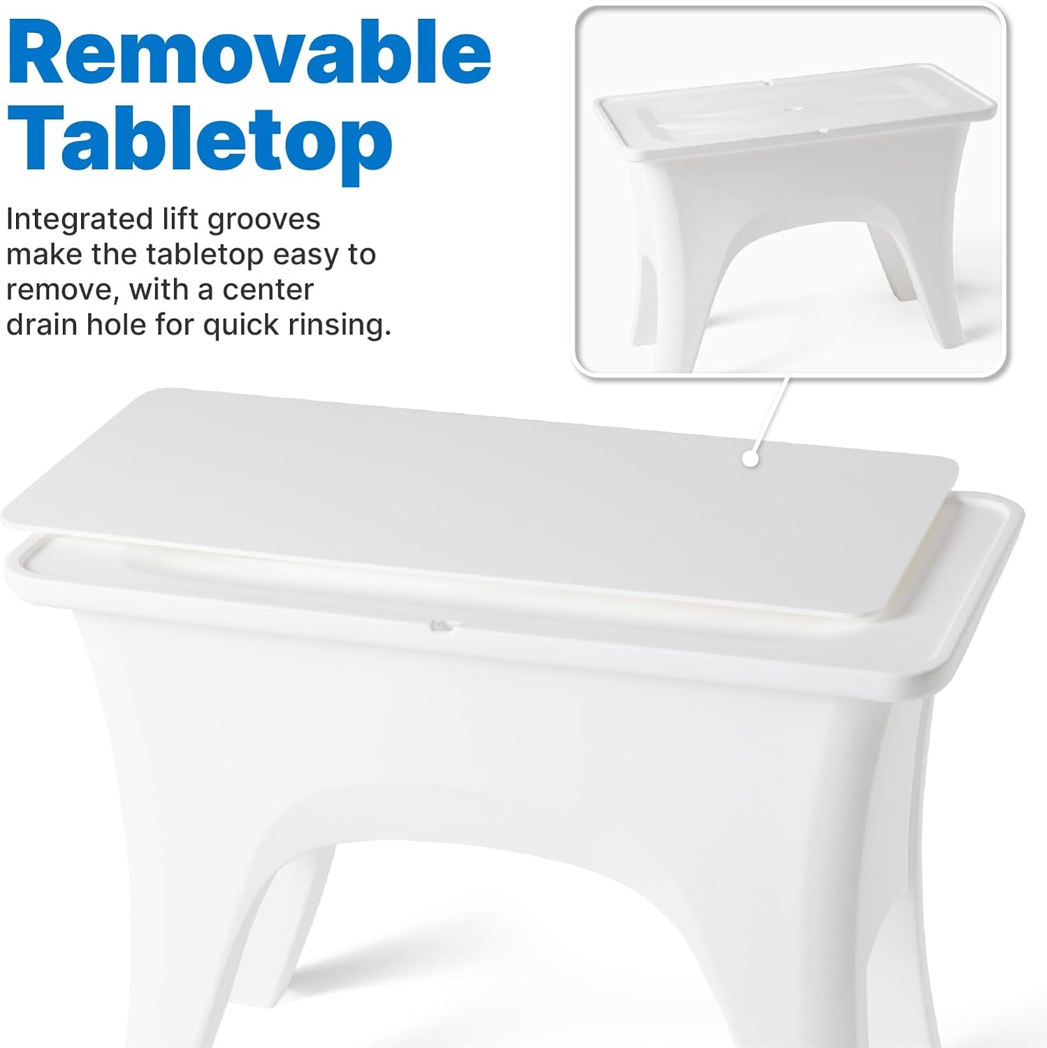 Step2 Vero in-Pool Shade Table, Cooler Side Table with 9-Gallon Basin, Umbrella Hole, for 15-inch Water Ledge, White(Entertaining Table)