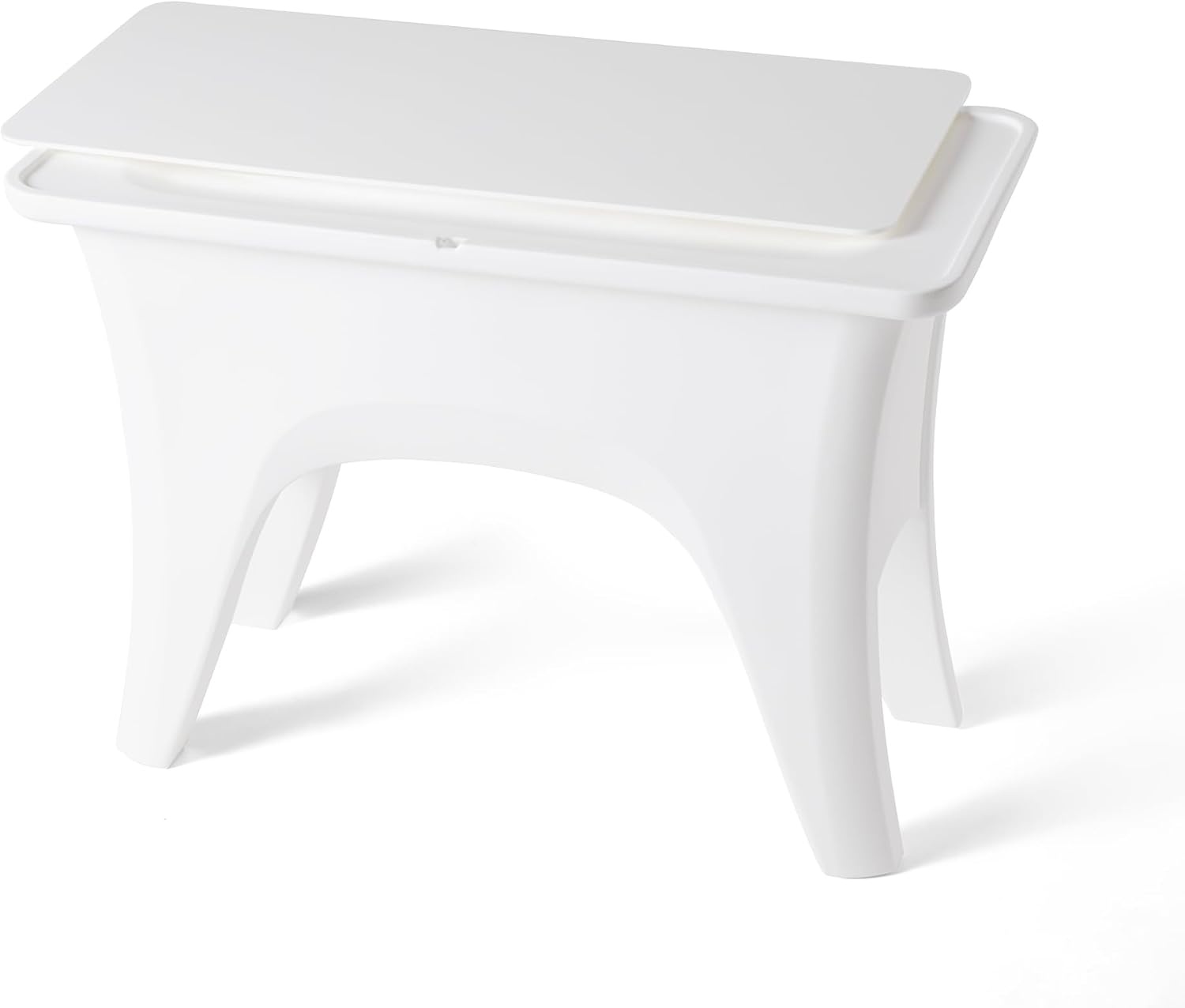Step2 Vero in-Pool Shade Table, Cooler Side Table with 9-Gallon Basin, Umbrella Hole, for 15-inch Water Ledge, White(Entertaining Table)