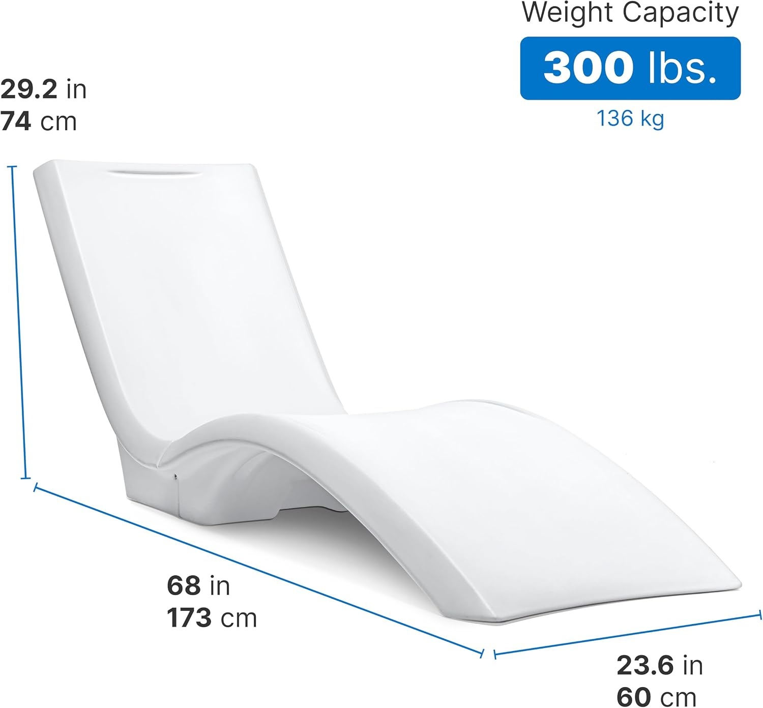 Step2 Vero Pool Lounger and Folding Adult Flip Seat Bundle, Outdoor/Indoor Waterproof Patio Furniture, Provides Back Support When Sitting, Made of Durable Plastic, White/Capri Blue(White & Capri)