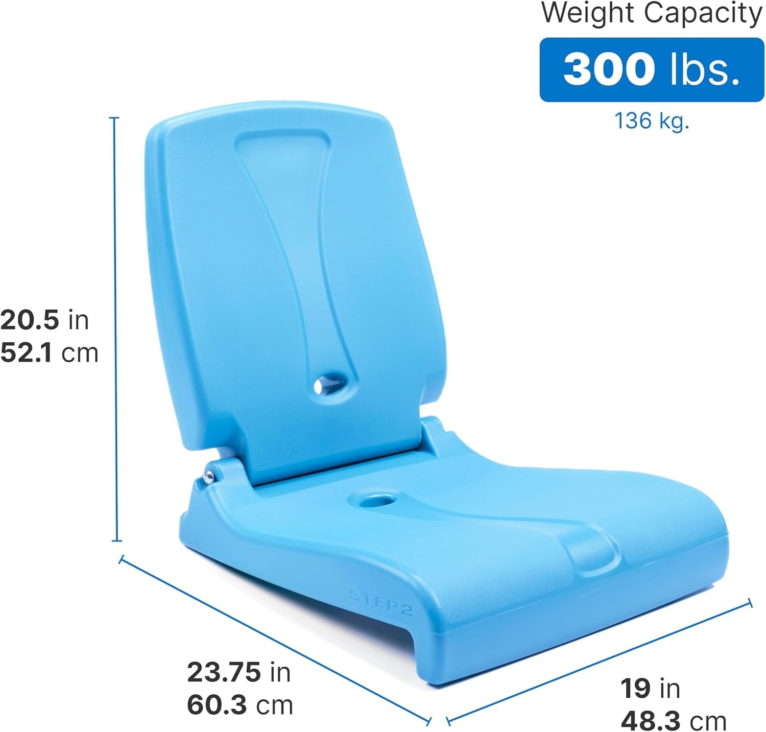 Step2 Vero Pool Lounger and Folding Adult Flip Seat Bundle, Outdoor/Indoor Waterproof Patio Furniture, Provides Back Support When Sitting, Made of Durable Plastic, White/Capri Blue(White & Capri)