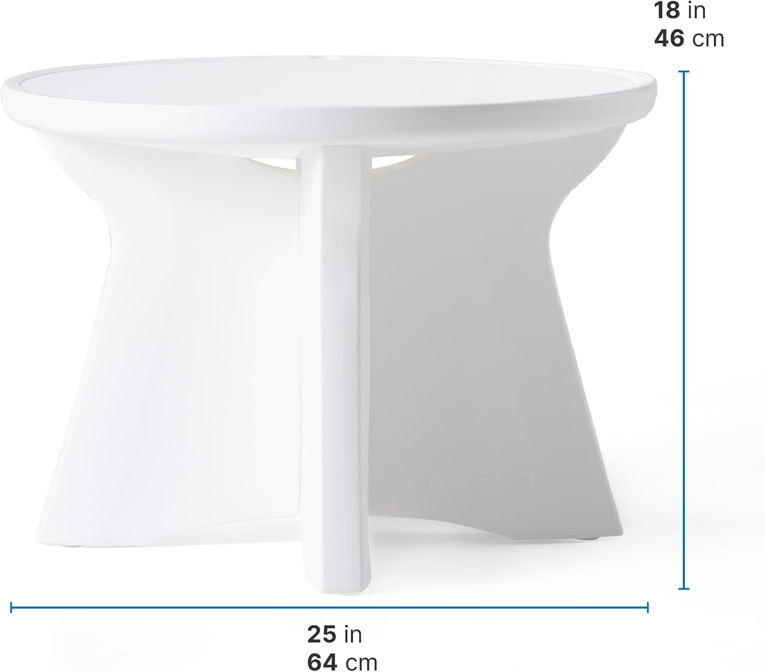Step2 Vero in-Pool Shade Table, Cooler Side Table with 9-Gallon Basin, Umbrella Hole, for 15-inch Water Ledge, White(Accent Table)