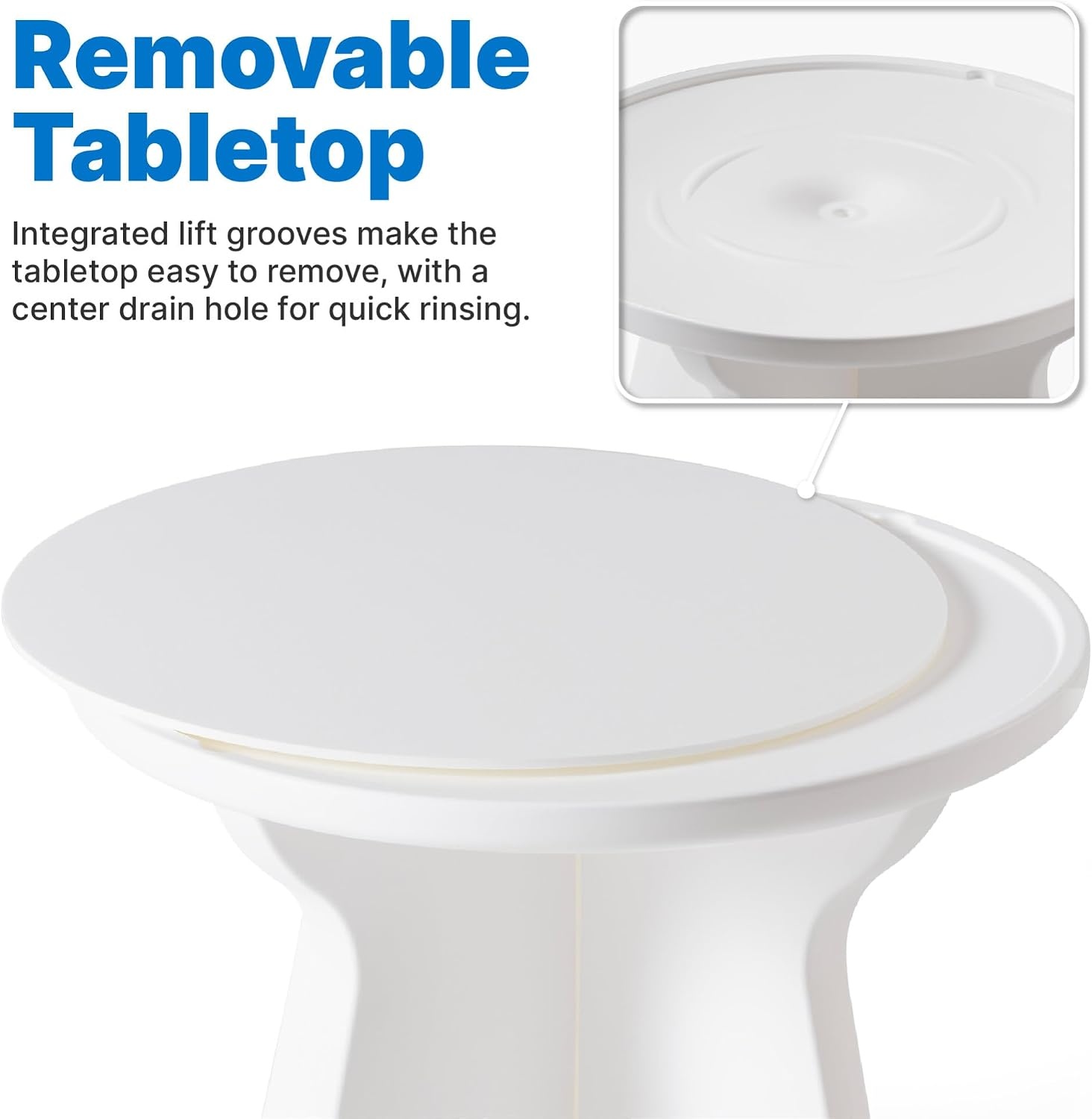Step2 Vero in-Pool Shade Table, Cooler Side Table with 9-Gallon Basin, Umbrella Hole, for 15-inch Water Ledge, White(Accent Table)