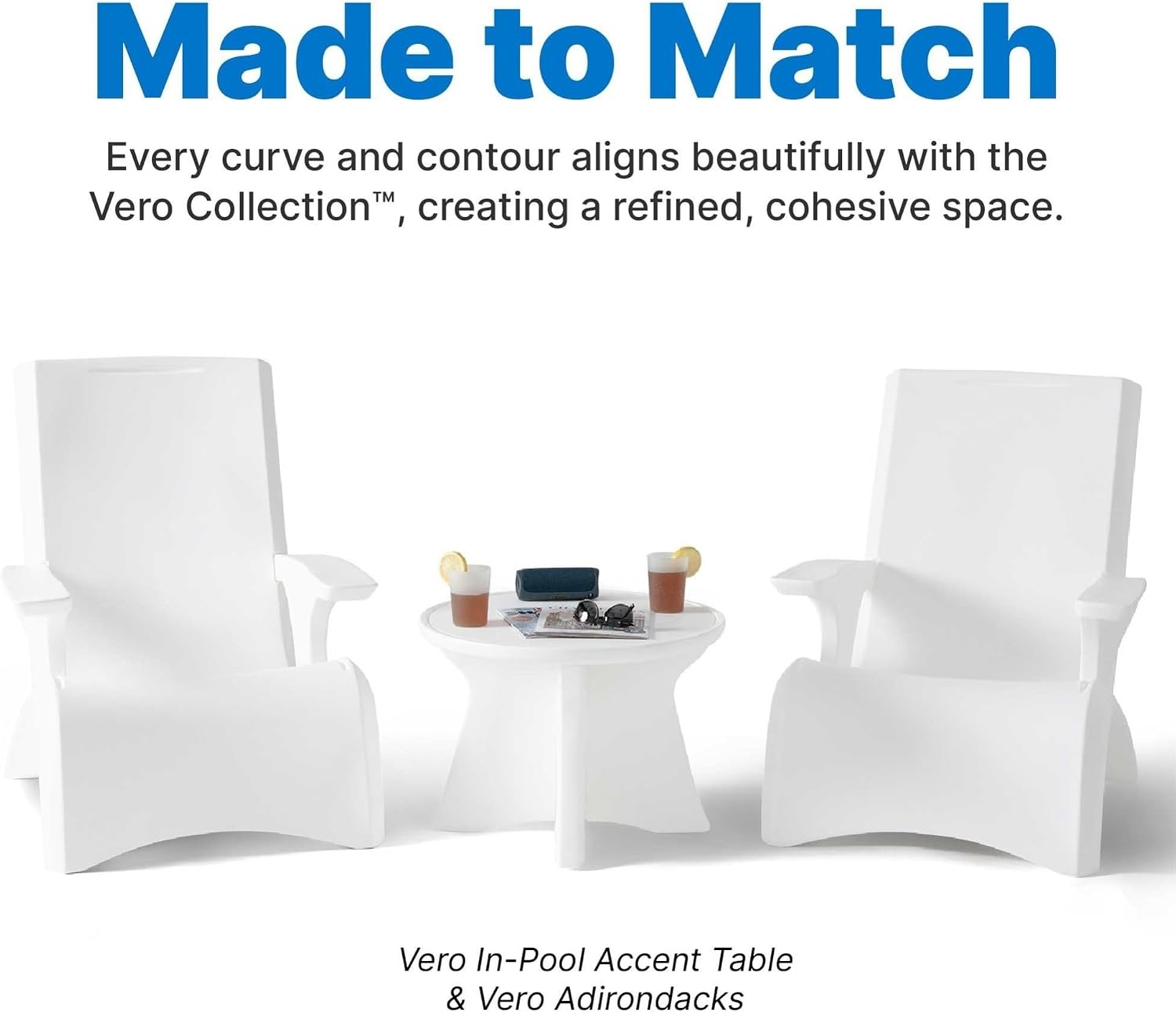 Step2 Vero in-Pool Shade Table, Cooler Side Table with 9-Gallon Basin, Umbrella Hole, for 15-inch Water Ledge, White(Accent Table)
