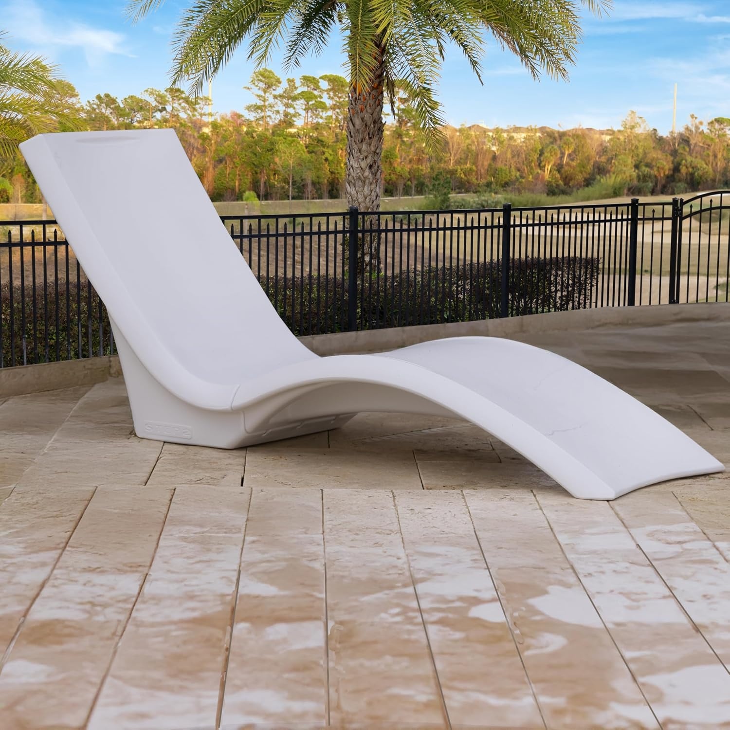 Step2 in Pool Stool, 33-inches Tall, Waterproof Patio Furniture, Bar Stool, Weighted, White(White)