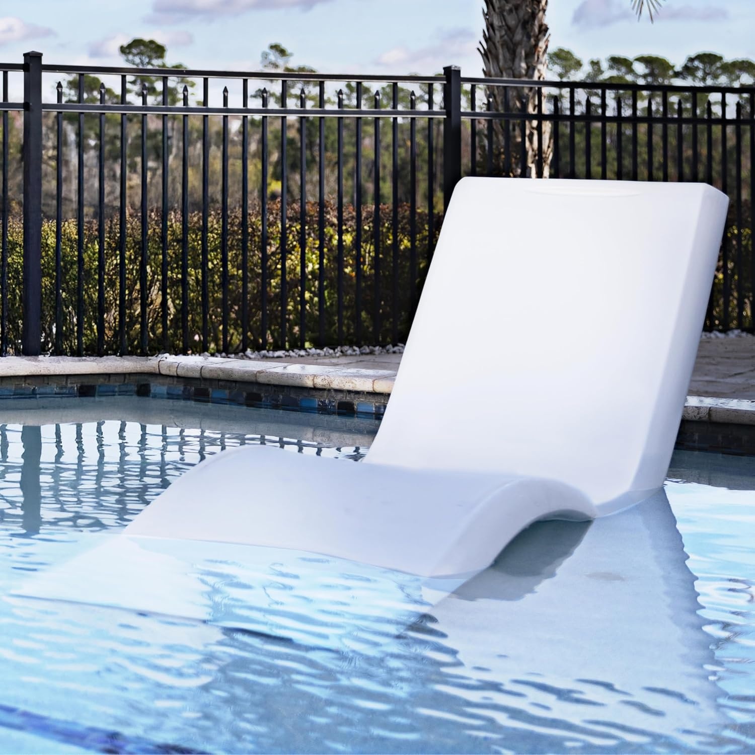 Step2 in Pool Stool, 33-inches Tall, Waterproof Patio Furniture, Bar Stool, Weighted, White(White)