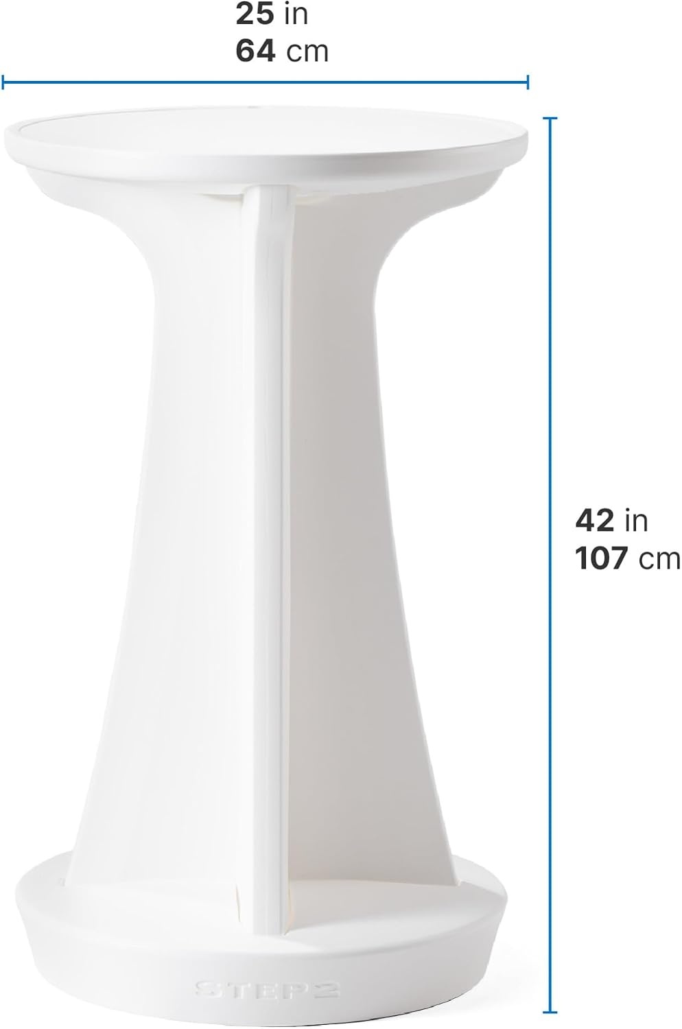 Step2 Vero in-Pool Shade Table, Cooler Side Table with 9-Gallon Basin, Umbrella Hole, for 15-inch Water Ledge, White(High-Top Table)