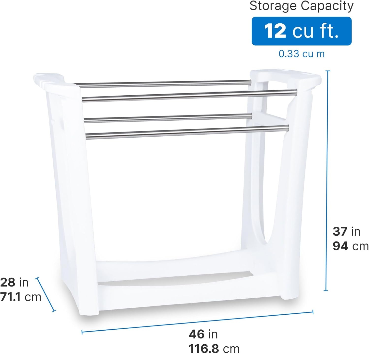 Step2 Vero Poolside Organizer, Outdoor/Indoor Waterproof Patio Furniture, Pool & Toy Storage, Made of Durable Plastic, White