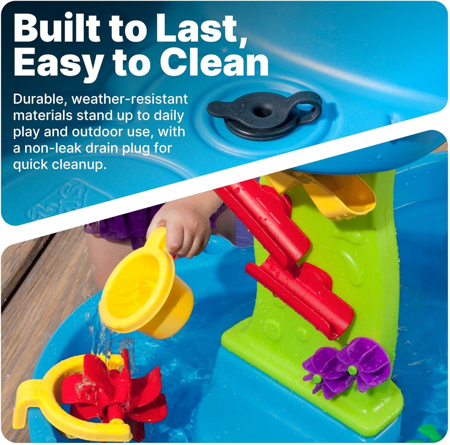 Step2 Tropical Rainforest Water Table for Kids, Toddler Outdoor Sensory Play Table, 13 Accessories, Ages 18 Months+(Rain Showers Splash Pond with Cover)