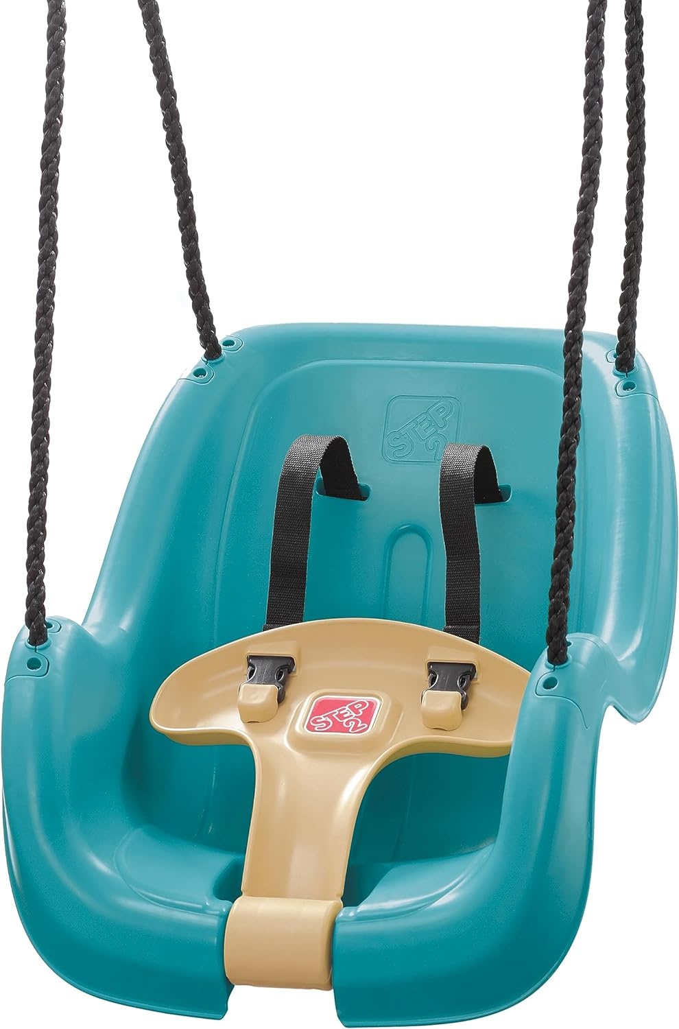Step2 Infant to Toddler Swing, Baby Outdoor Swing, Backyard Bucket Style Swing Seat, Secure Harness, Outside Weather-Resistant Rope, Attach to Playset, For Toddlers 9 Months -3 Years Old