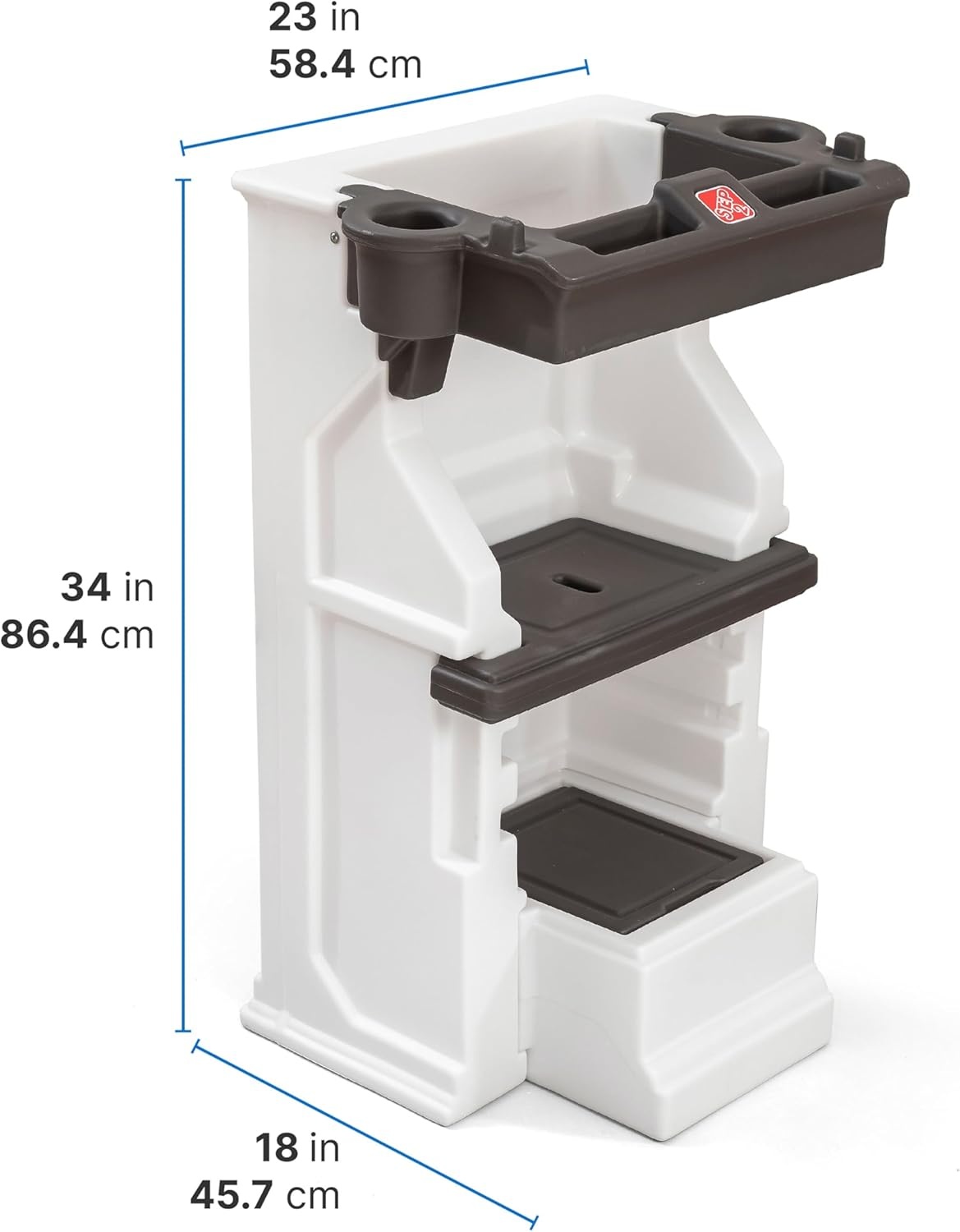 Step2 Mobile Helper, Toddler Step Stool & Tower Stand, Adjustable Height & Built-in Storage, Non-Slip Feet, Includes Safety Bar, Easy Wipe Down, for Kids 1.5+ Years Old