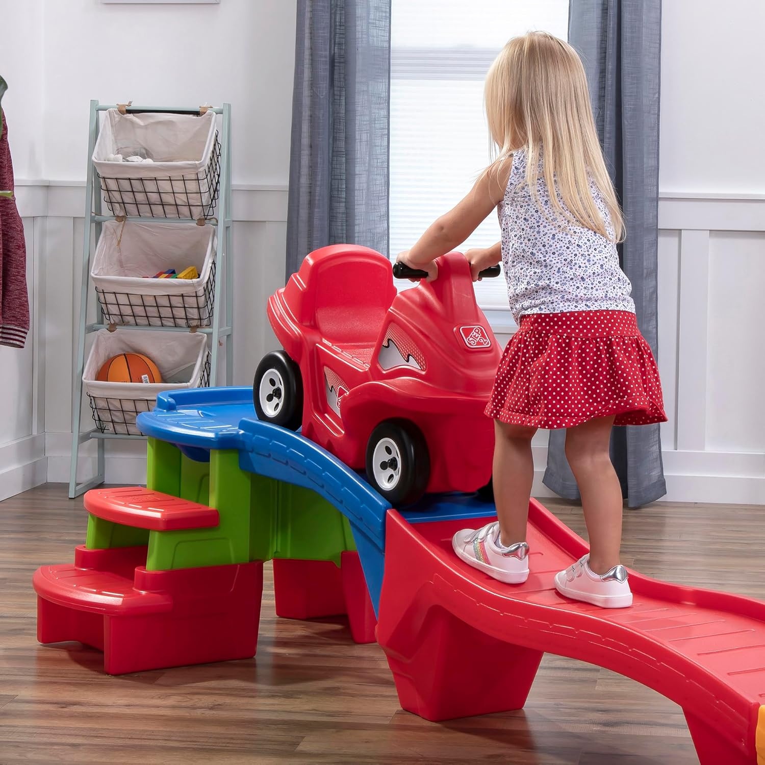 Step2 Farther & Faster Coaster Track Expansion Pack, Extra 3 Feet, Kids Ride On Toy Roller Coaster Track, Push Car, Indoor/Outdoor Playset, Made of Durable Plastic, For Toddlers 2-5 Years Old(Second Edition)
