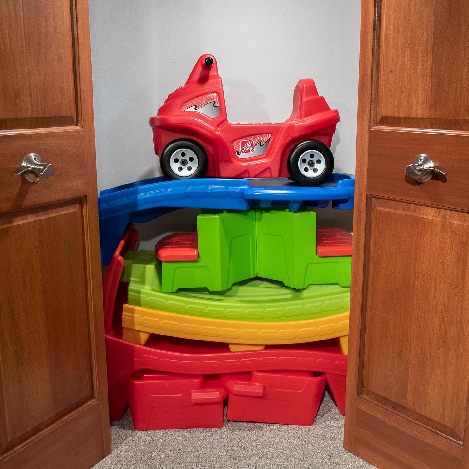 Step2 Farther & Faster Coaster Track Expansion Pack, Extra 3 Feet, Kids Ride On Toy Roller Coaster Track, Push Car, Indoor/Outdoor Playset, Made of Durable Plastic, For Toddlers 2-5 Years Old(Second Edition)