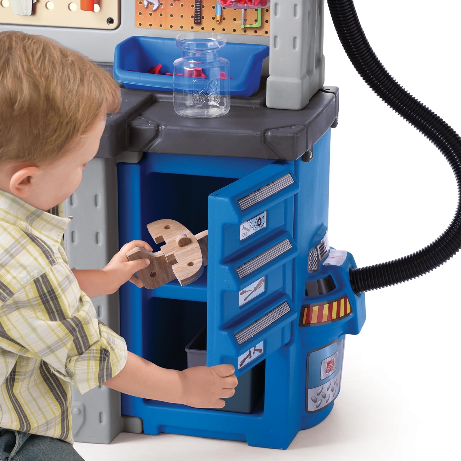 Step2 Deluxe Kids Workbench – Includes 50 Toy Workbench Accessories, Interactive Features for Realistic Pretend Play – Indoor/Outdoor Kids Tool Bench – Dimensions 40.75″ H x 34″ W x 15″ D