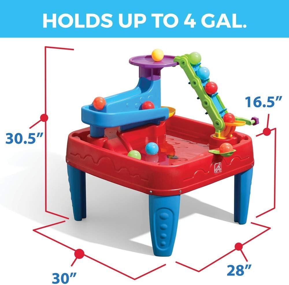 Step2 Stem Discovery Ball Table, Kids Water Table Activity Sensory Playset, Summer Outdoor Toys, 13 Piece Water Toy Accessories, For Toddlers 2+ Years Old