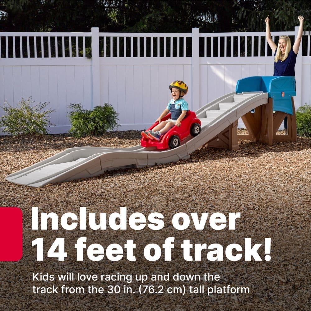Step2 Extreme Thrill Coaster Kids Ride On Toy, Push Car, Indoor/Outdoor Roller Coaster & Playset, Made of Durable Plastic, Max Weight 75 lbs., for Toddlers 3+ Years Old
