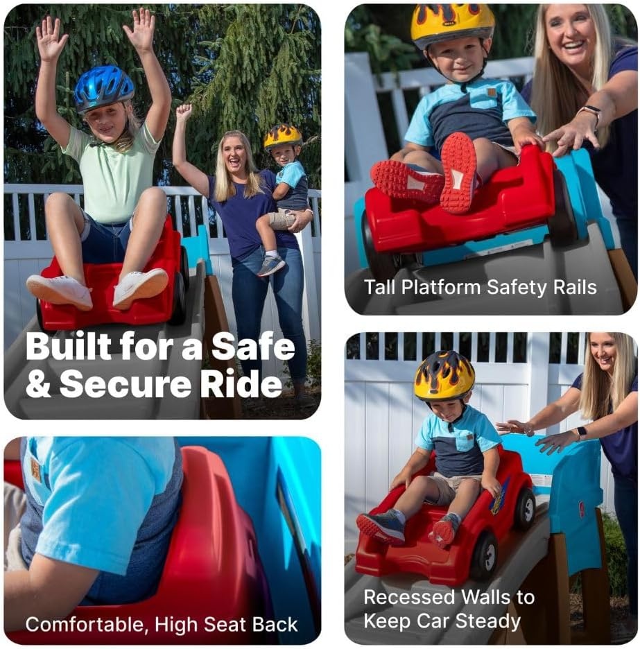Step2 Extreme Thrill Coaster Kids Ride On Toy, Push Car, Indoor/Outdoor Roller Coaster & Playset, Made of Durable Plastic, Max Weight 75 lbs., for Toddlers 3+ Years Old