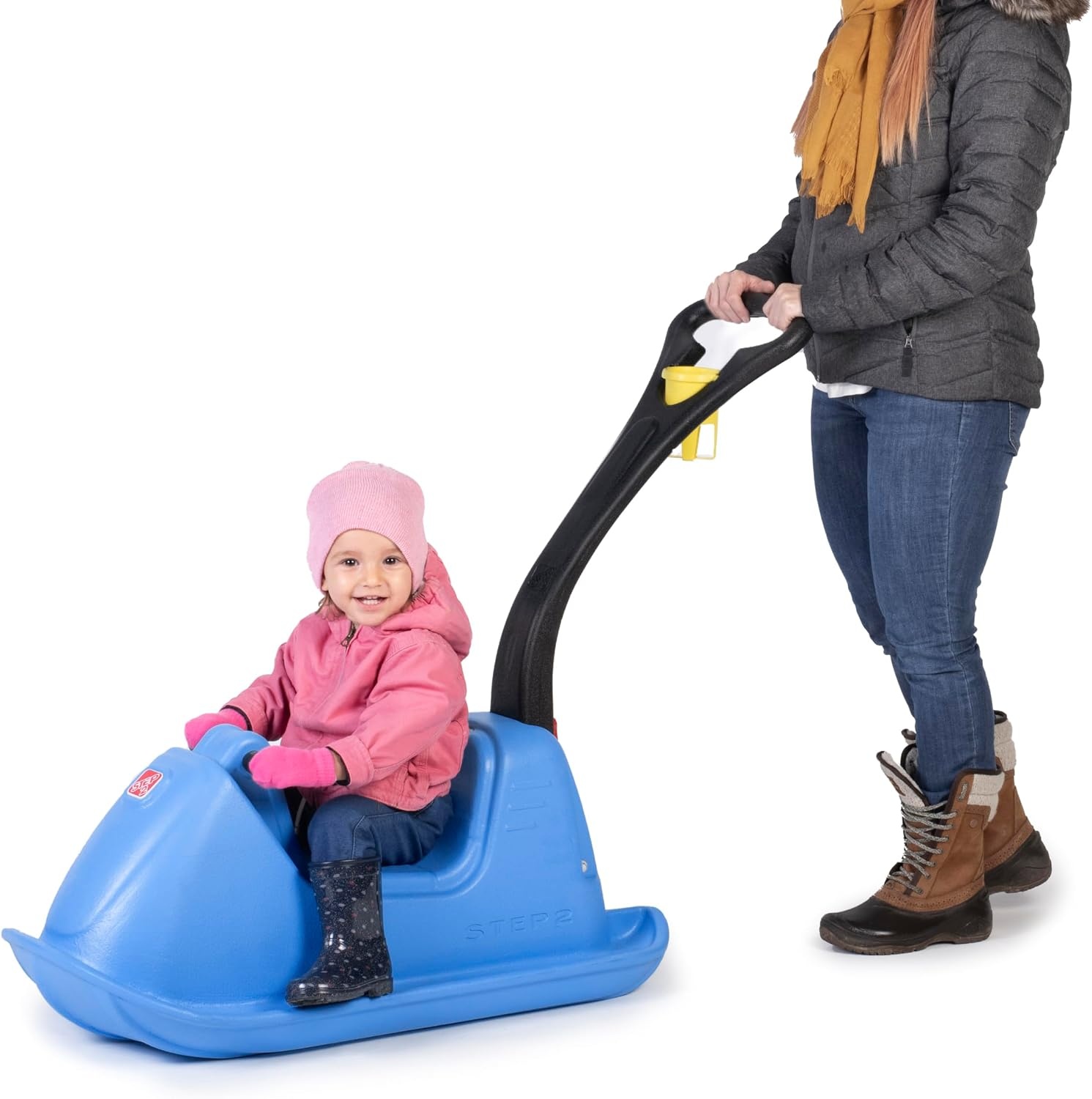 Step2 Push Around Sled, Kids Ride On Toy & Outdoor Snow Toboggan, Made of Durable Plastic, Max Weight 40 lbs., for Toddlers 1.5-3 Years Old, Blue