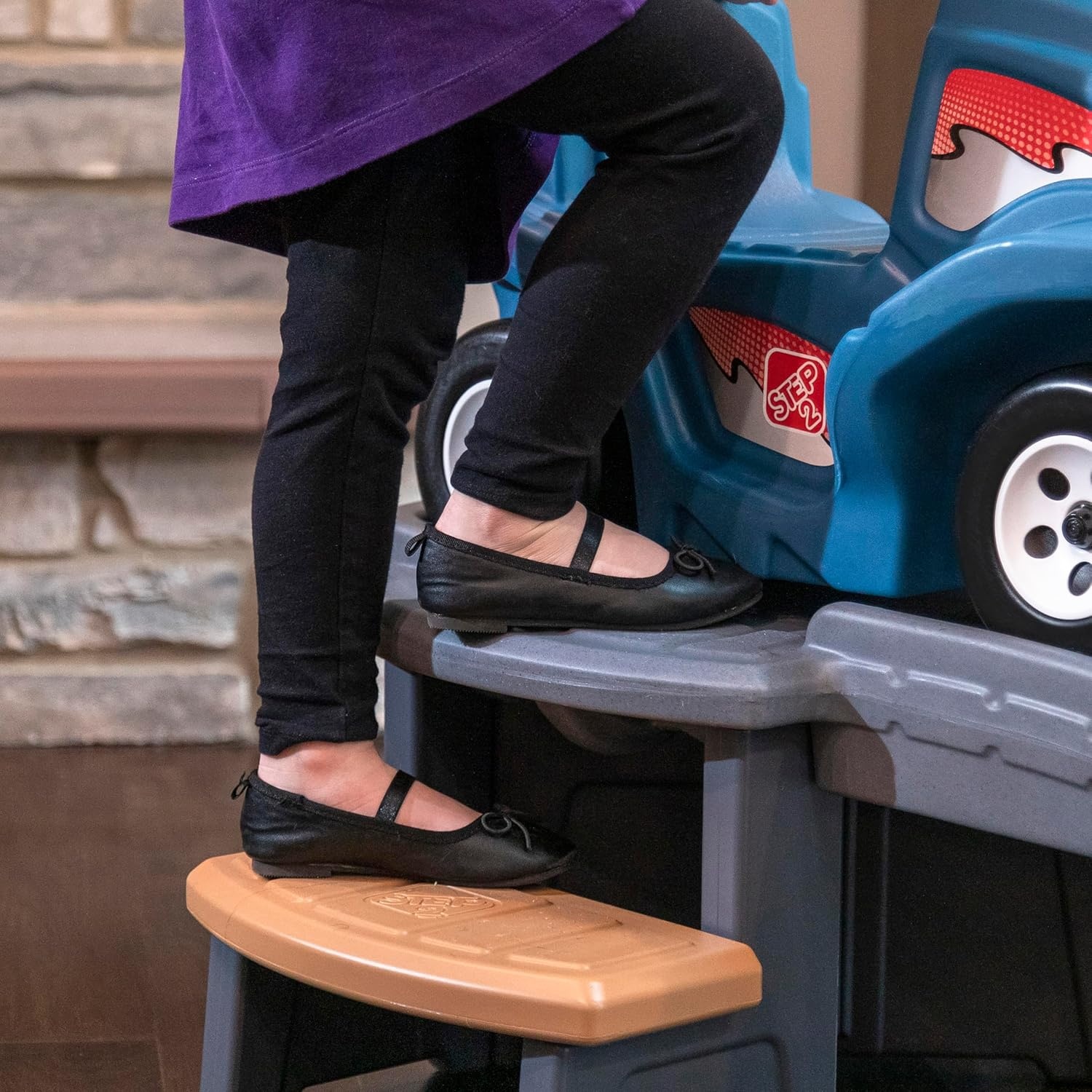 Step2 Up & Down Roller Coaster Kids Ride On Toy, Push Car, Indoor/Outdoor Playset, Made of Durable Plastic, Max Weight 50 lbs., for Toddlers 2-5 Years Old, Gray & Blue(Gray & Blue)