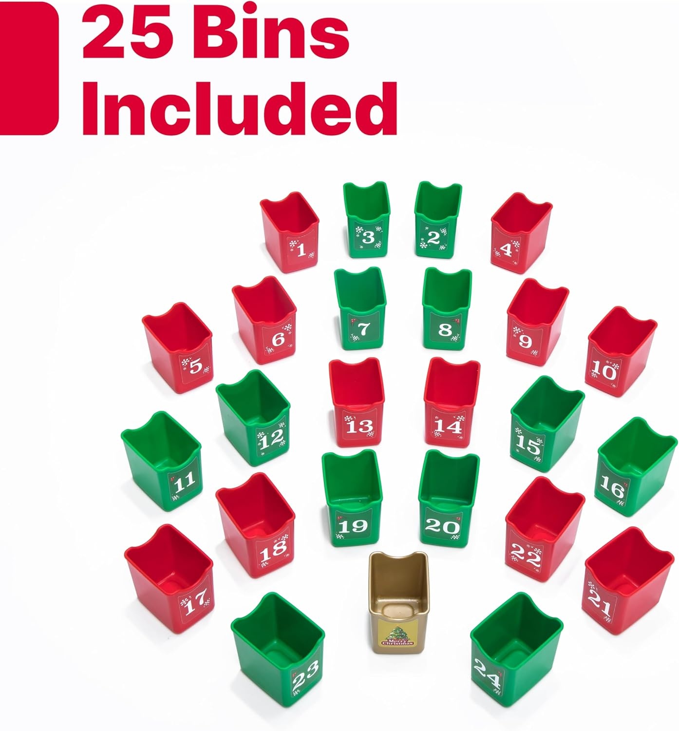 Step2 My First Advent Calendar, Kids Interactive Christmas Toy, Includes 25 Toy Refillable Bins, Hide Surprises for Holiday Excitement, Made of Durable Plastic, for Toddlers 1.5+ Years Old