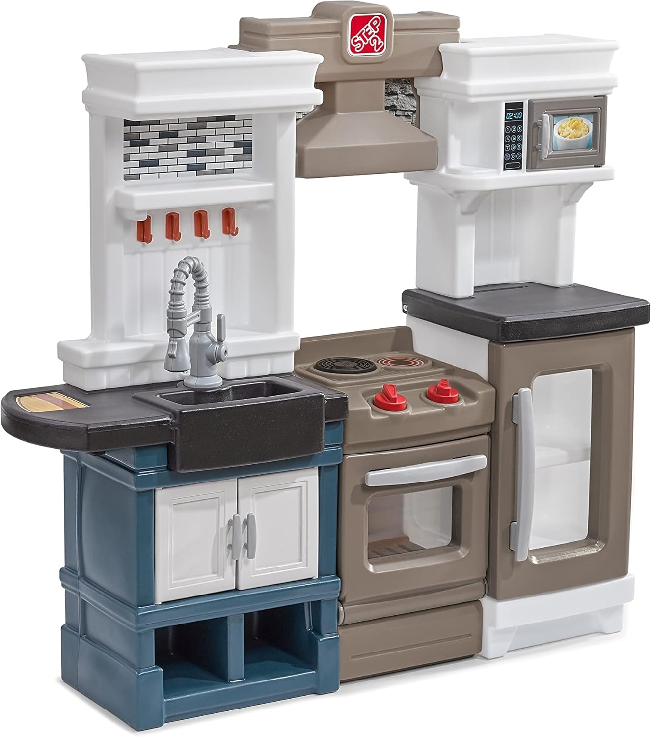 Step2 Modern Metro Kitchen Set for Kids – Includes 30+ Toy Kitchen Accessories, Interactive Features for Pretend Play – Indoor/Outdoor Toddler Playset – Dimensions 44.75″ H x 46.5″ W x 13.5″ D