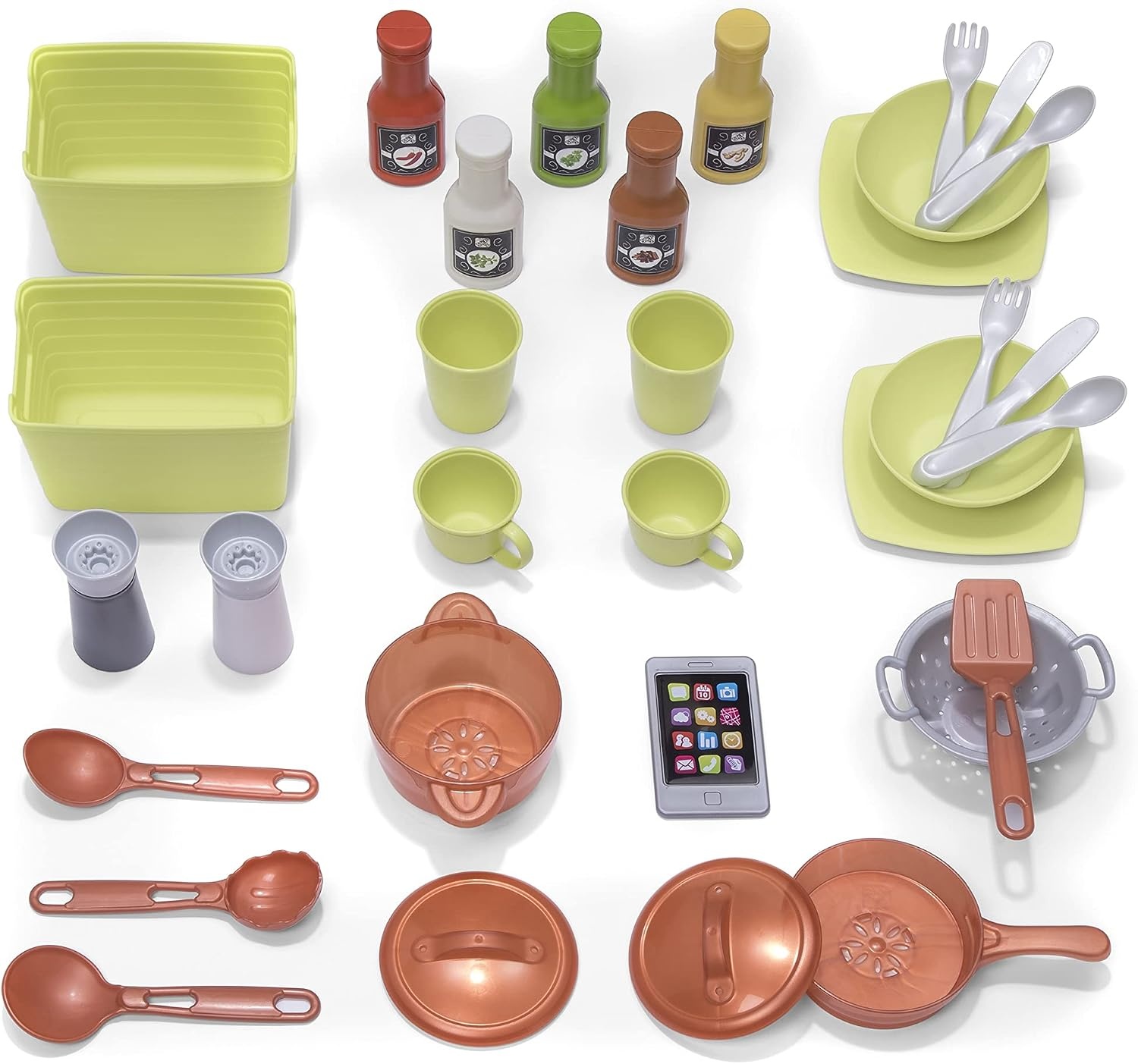 Step2 Modern Metro Kitchen Set for Kids – Includes 30+ Toy Kitchen Accessories, Interactive Features for Pretend Play – Indoor/Outdoor Toddler Playset – Dimensions 44.75″ H x 46.5″ W x 13.5″ D