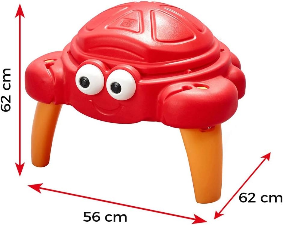 Step2 Crabbie Sand Table, Kids Sand Activity Sensory Table, 4 Piece Accessory Kit, Toddler Summer Outdoor Toys, Ages 1.5 – 6 Years Old