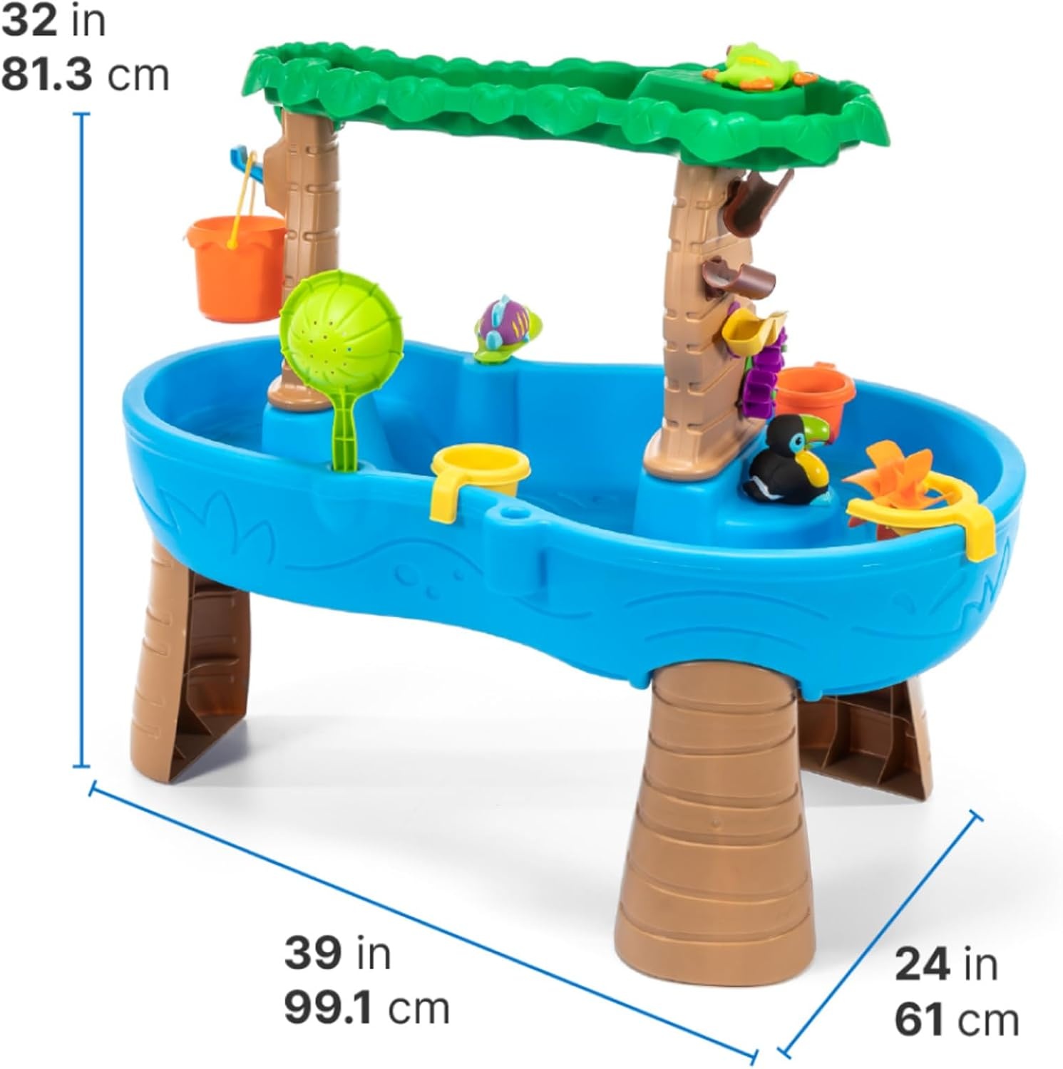 Step2 Tropical Rainforest Water Table for Kids, Toddler Outdoor Sensory Play Table, 13 Accessories, Ages 18 Months+(Tropical Rainforest)