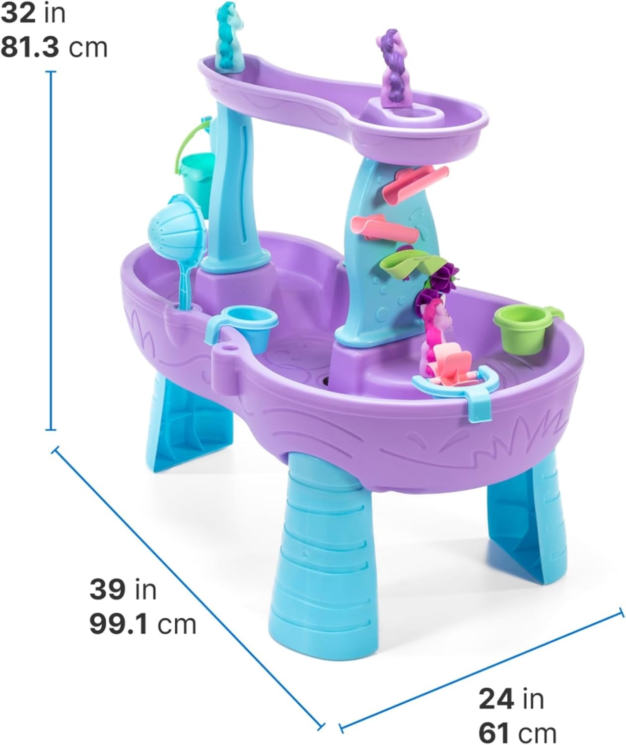 Step2 Tropical Rainforest Water Table for Kids, Toddler Outdoor Sensory Play Table, 13 Accessories, Ages 18 Months+(Rain Showers & Unicorns)