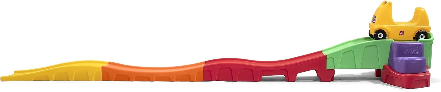 Step2 Farther & Faster Coaster Track Expansion Pack, Extra 3 Feet, Kids Ride On Toy Roller Coaster Track, Push Car, Indoor/Outdoor Playset, Made of Durable Plastic, For Toddlers 2-5 Years Old(First Edition)