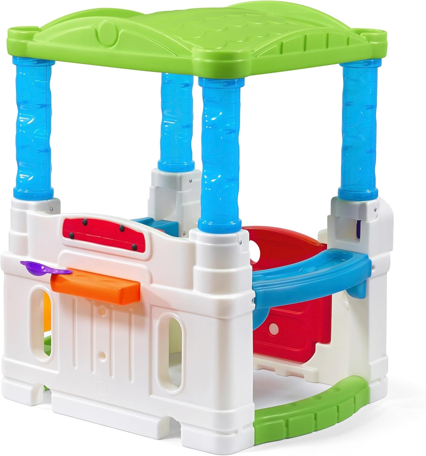 Step2 Crazy Maze Toddler Ball Pit, Kids Playhouse, Indoor/Outdoor Playset, Interactive Play with Sounds, Includes 20 Colorful Balls, Made of Durable Plastic, For Toddlers 1.5+ Years Old(Green Roof)