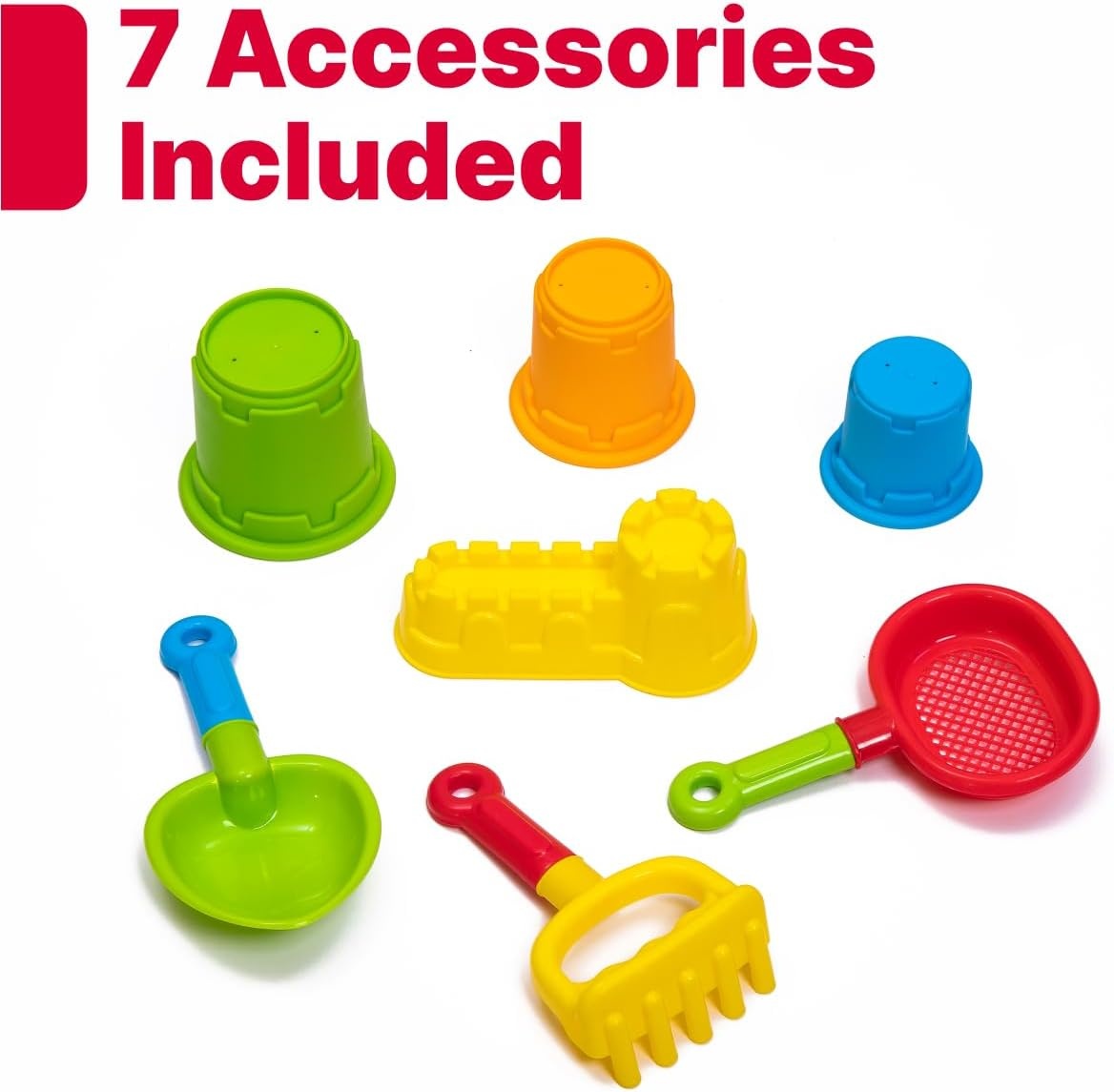 Step2 Naturally Playful Sandbox II, Kids Sand Activity Sensory Play Pit, Summer Outdoor Toys, 7 Piece Water Toy Accessories, for Toddlers 1+ Years Old(Naturally Playful Sandbox II)