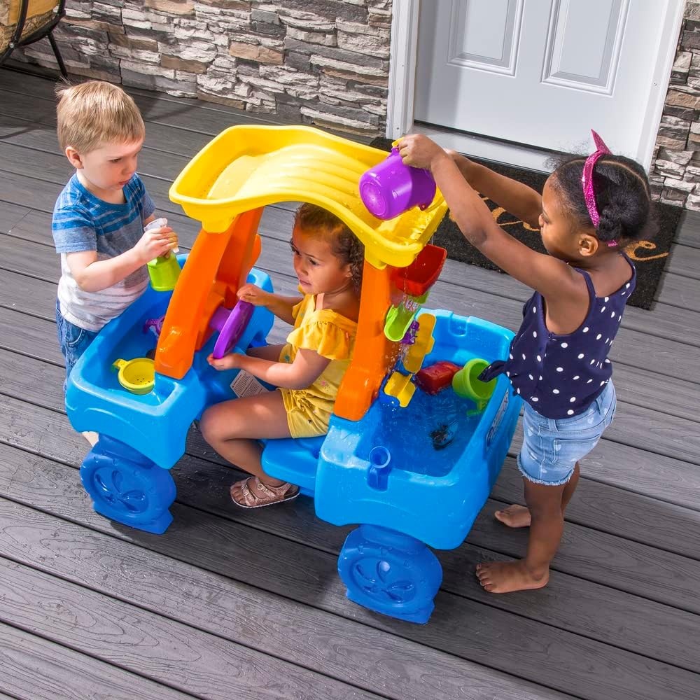 Step2 Car Wash Splash Center, Kids Water Table & Pretend Play Car, Activity Sensory Playset, Summer Outdoor Toys, 13 Piece Water Toy Accessories, For Toddlers 3+ Years Old
