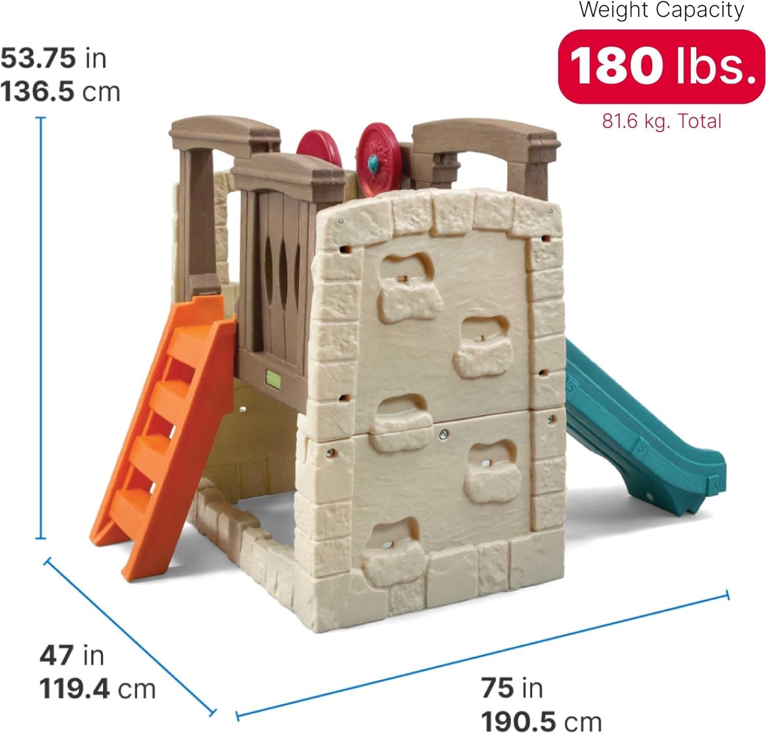 Step2 Woodland Climber II Kids Playset, Ages 2 –6 Years Old, Toddler Slide and Climbing Wall, Outdoor Playground for Backyard, Sturdy Plastic Frame, Easy Set Up(Playset)