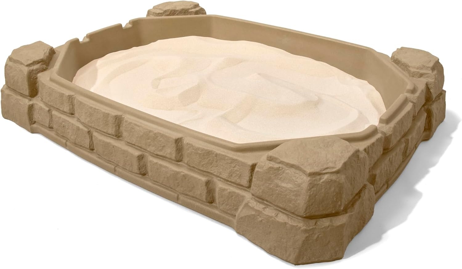 Step2 Naturally Playful Sandbox II, Kids Sand Activity Sensory Play Pit, Summer Outdoor Toys, 7 Piece Water Toy Accessories, for Toddlers 1+ Years Old(Naturally Playful Sandbox)