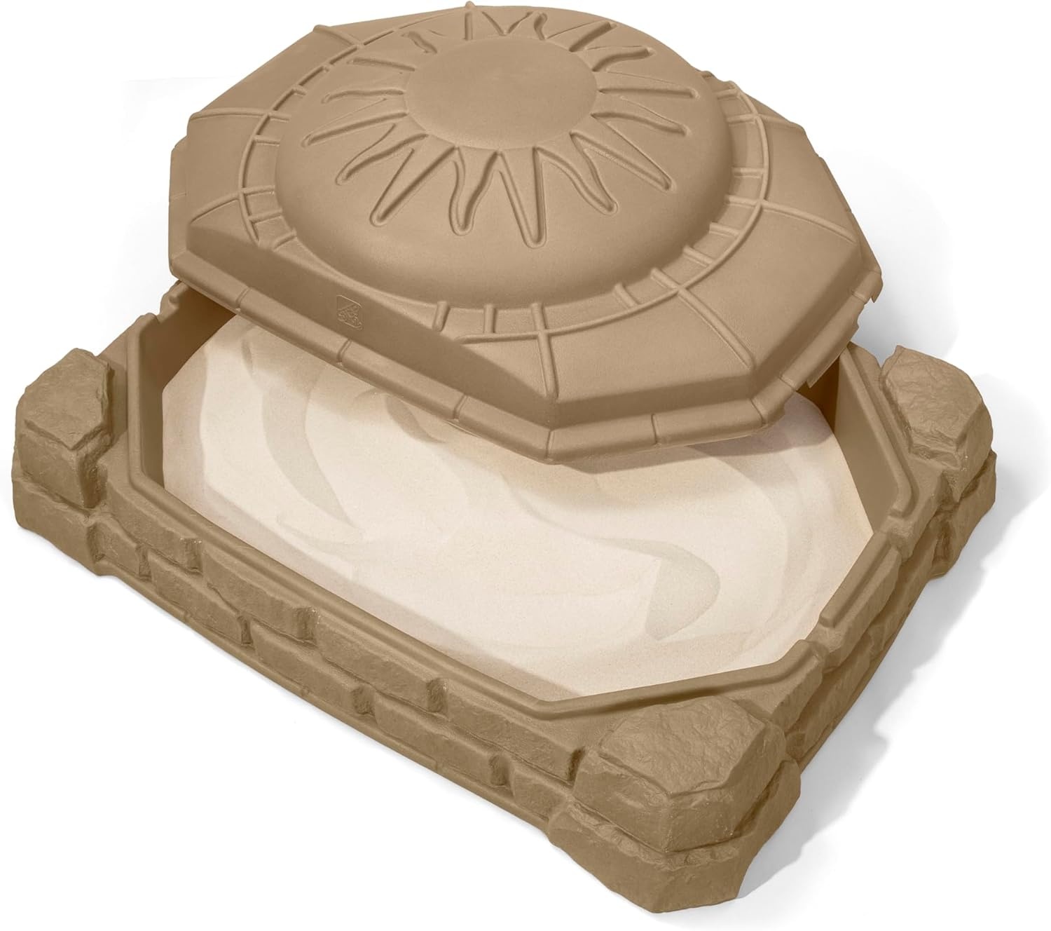 Step2 Naturally Playful Sandbox II, Kids Sand Activity Sensory Play Pit, Summer Outdoor Toys, 7 Piece Water Toy Accessories, for Toddlers 1+ Years Old(Naturally Playful Sandbox)