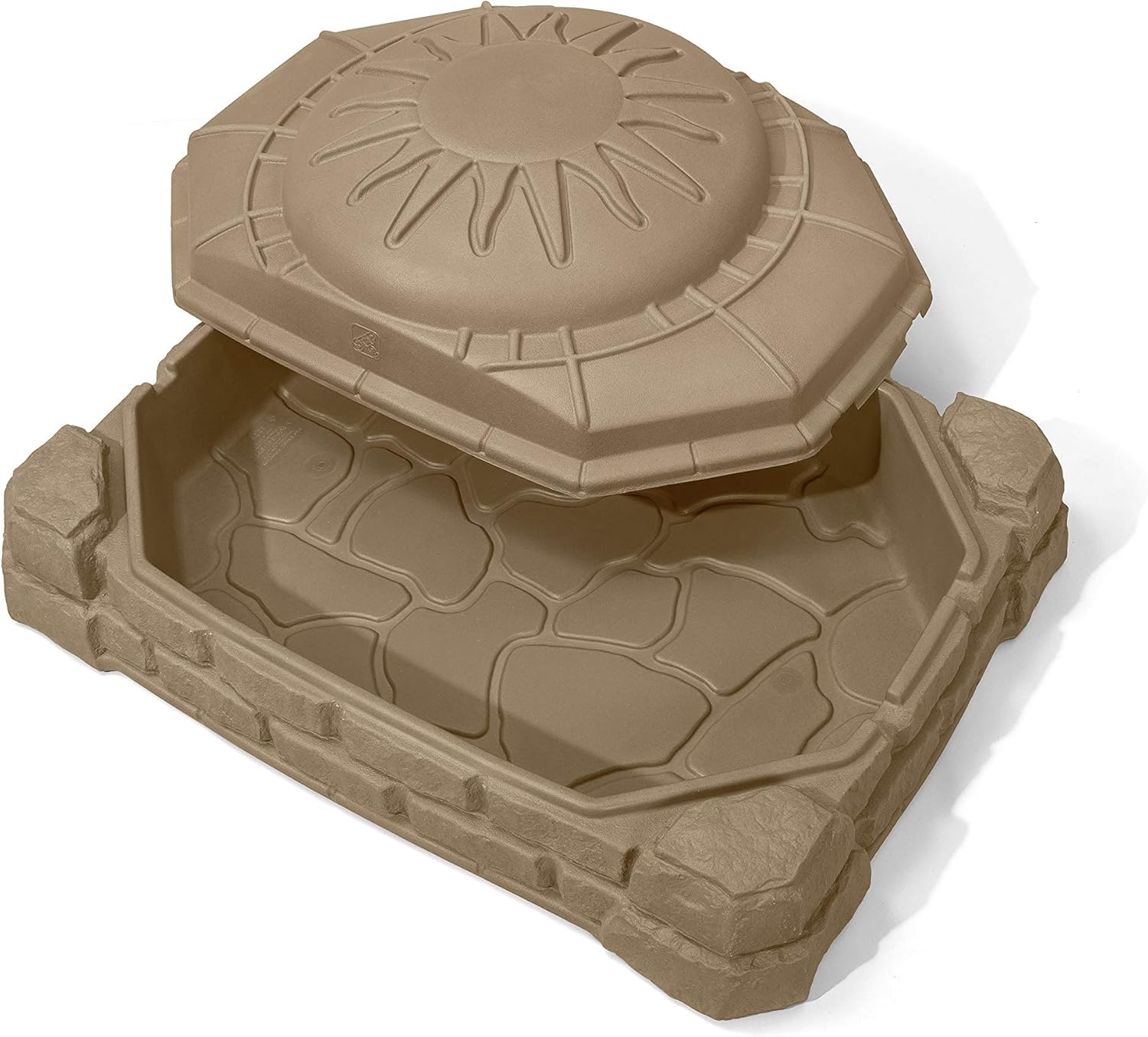 Step2 Naturally Playful Sandbox II, Kids Sand Activity Sensory Play Pit, Summer Outdoor Toys, 7 Piece Water Toy Accessories, for Toddlers 1+ Years Old(Naturally Playful Sandbox)