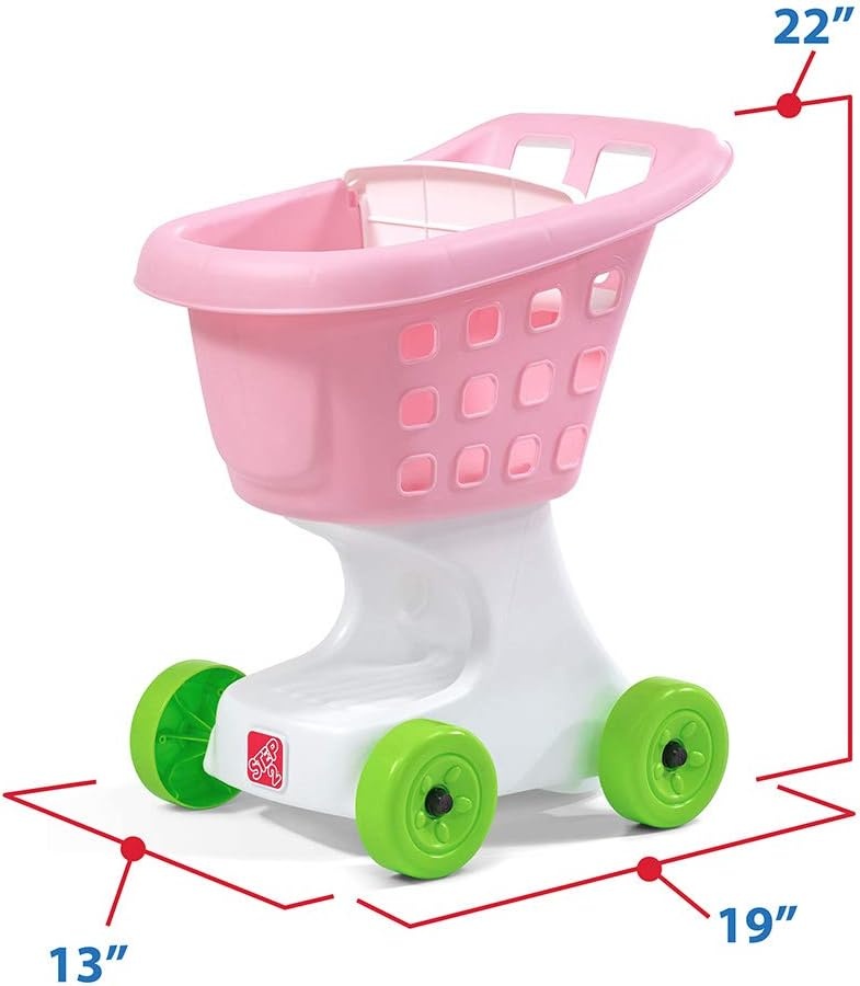 Step2 Little Helper’s Shopping Cart for Kids, Play Grocery Cart, Made of Durable Plastic, for Toddlers 2+ Years Old, Blue(Pink)