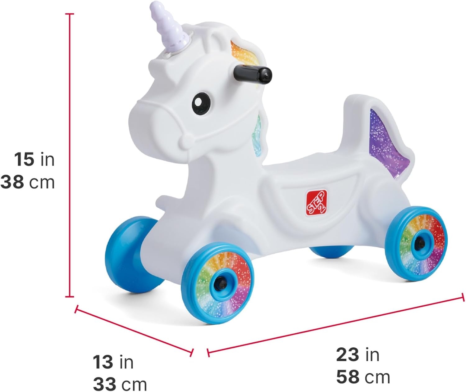 Step2 Dino Dash Kids Push Car, Foot Powered Ride On Toy, Practice Balance with 4 Wheels, Track Not Included, Made of Durable Plastic, Max Weight 50 lbs., for Toddlers 2-5 Years Old, Green(Unicorn)