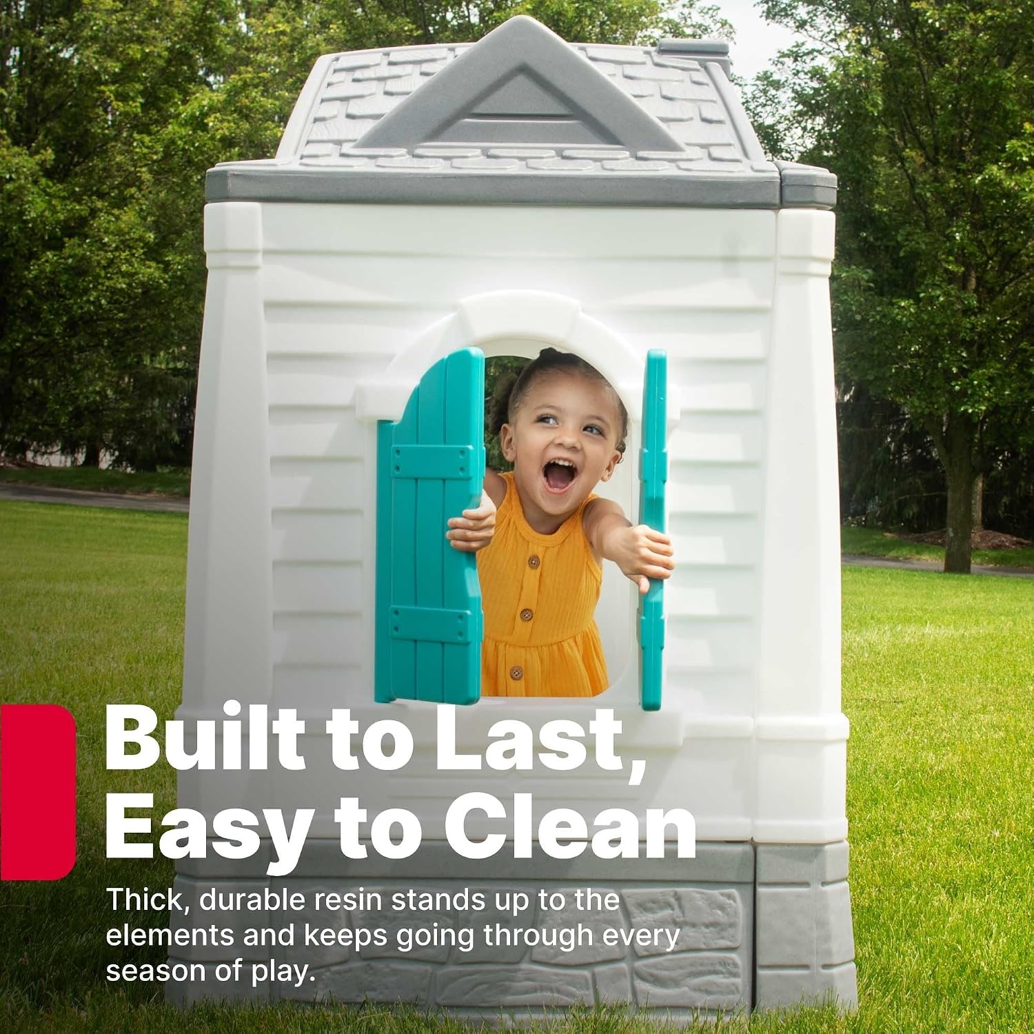 Step2 Neat & Tidy Cottage Kids Playhouse, Indoor and Outdoor Playset, Interactive Sounds, Toddlers 1.5+ Years Old, Easy to Assemble, Grey(Grey)