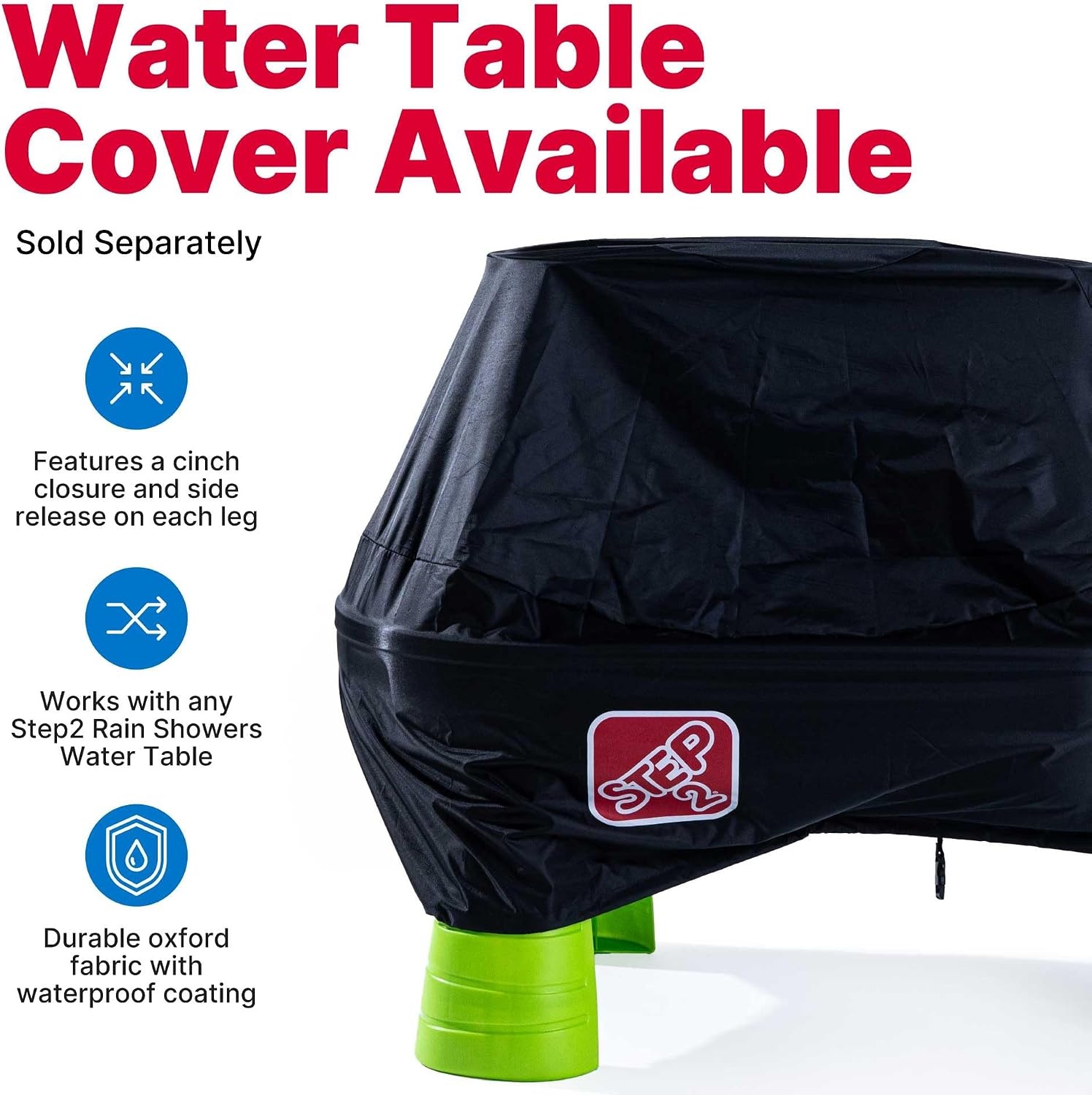 Step2 Rain Showers & Flow Kids Water Table, Outdoor Toddler Activity Table, 15-Piece Accessory Set, Ages 1.5+ Years Old, Multicolor (Gray, Blue, Red)