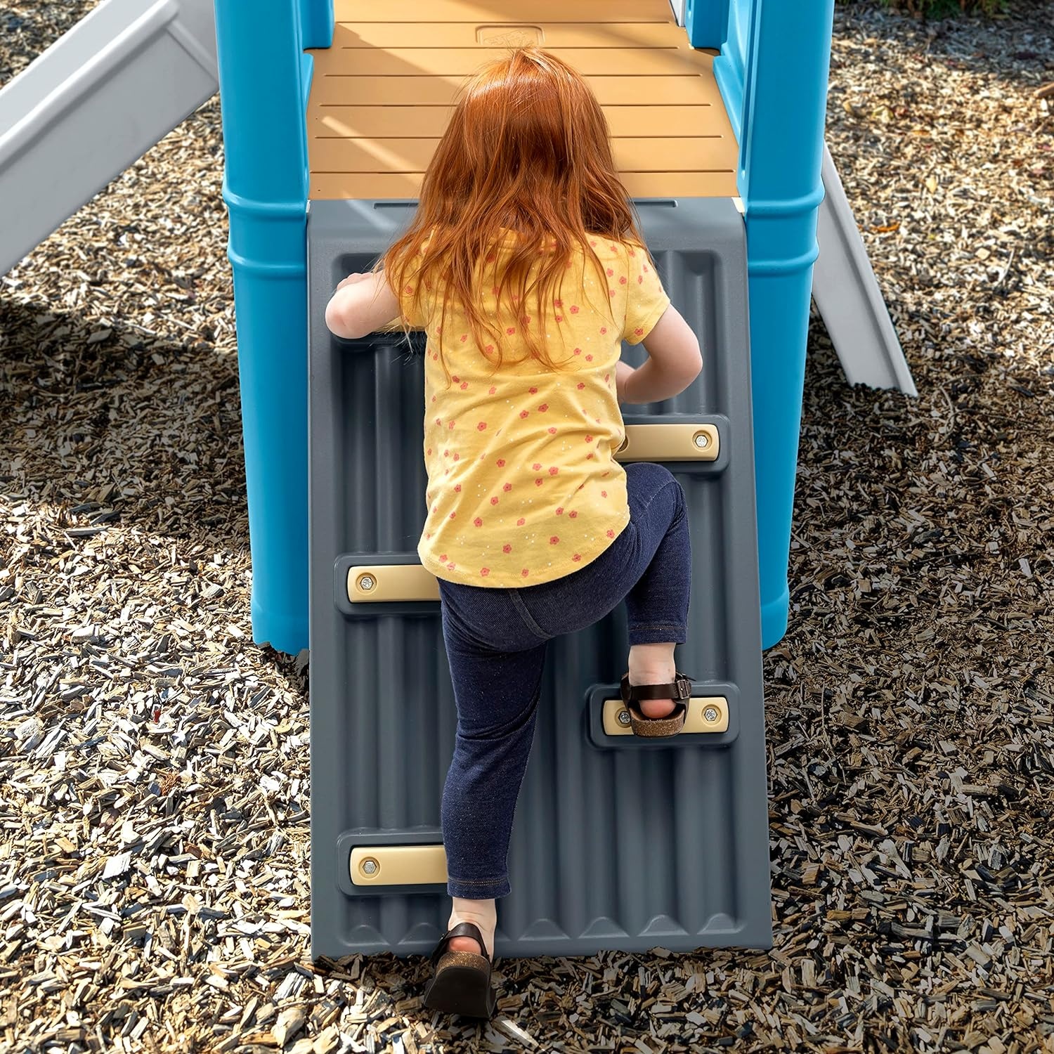 Step2 Scout & Slide Climber, Kids Outdoor Playset, Backyard Playground Set, Slide, Climbing Wall, Tunnel, Outside Vintage Style Jungle Gym, for Toddlers 2-6 Years Old(Climber)