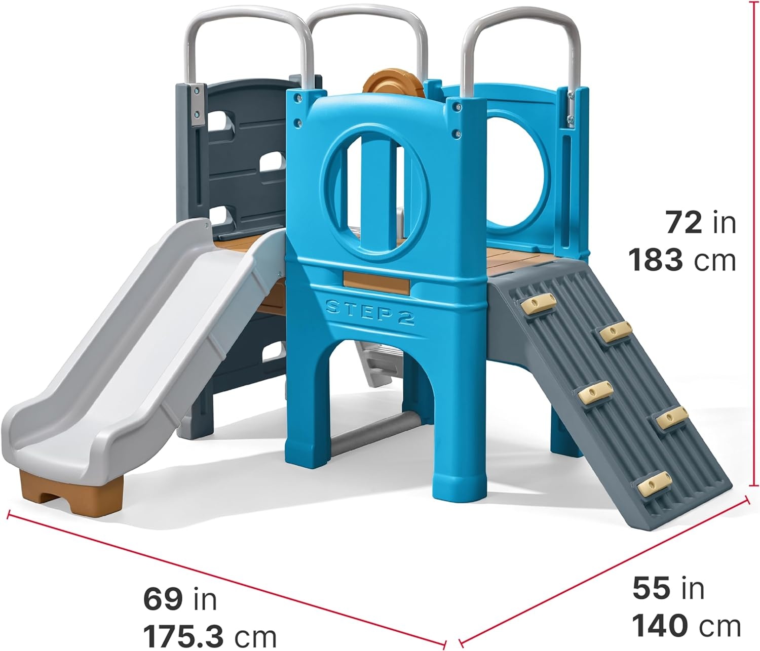 Step2 Scout & Slide Climber, Kids Outdoor Playset, Backyard Playground Set, Slide, Climbing Wall, Tunnel, Outside Vintage Style Jungle Gym, for Toddlers 2-6 Years Old(Climber)