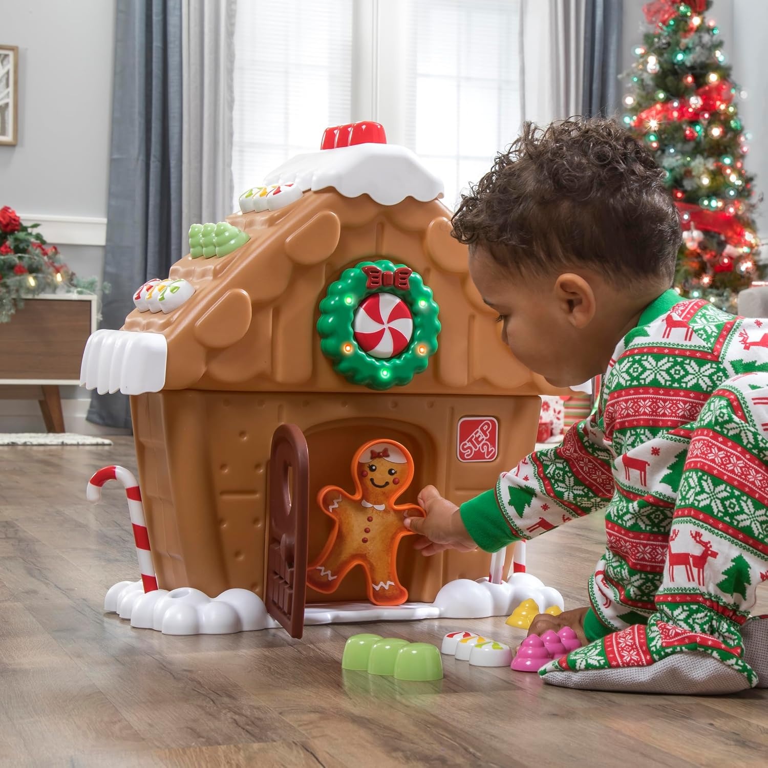 Step2 My First Gingerbread House, Kids Interactive Christmas Holiday Toy, Lights Up and Plays Music, Includes 20 Accessories, For Toddlers 1+ Years Old