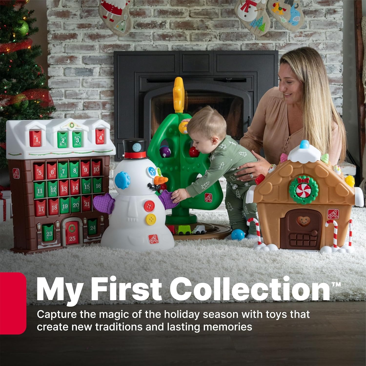 Step2 My First Gingerbread House, Kids Interactive Christmas Holiday Toy, Lights Up and Plays Music, Includes 20 Accessories, For Toddlers 1+ Years Old