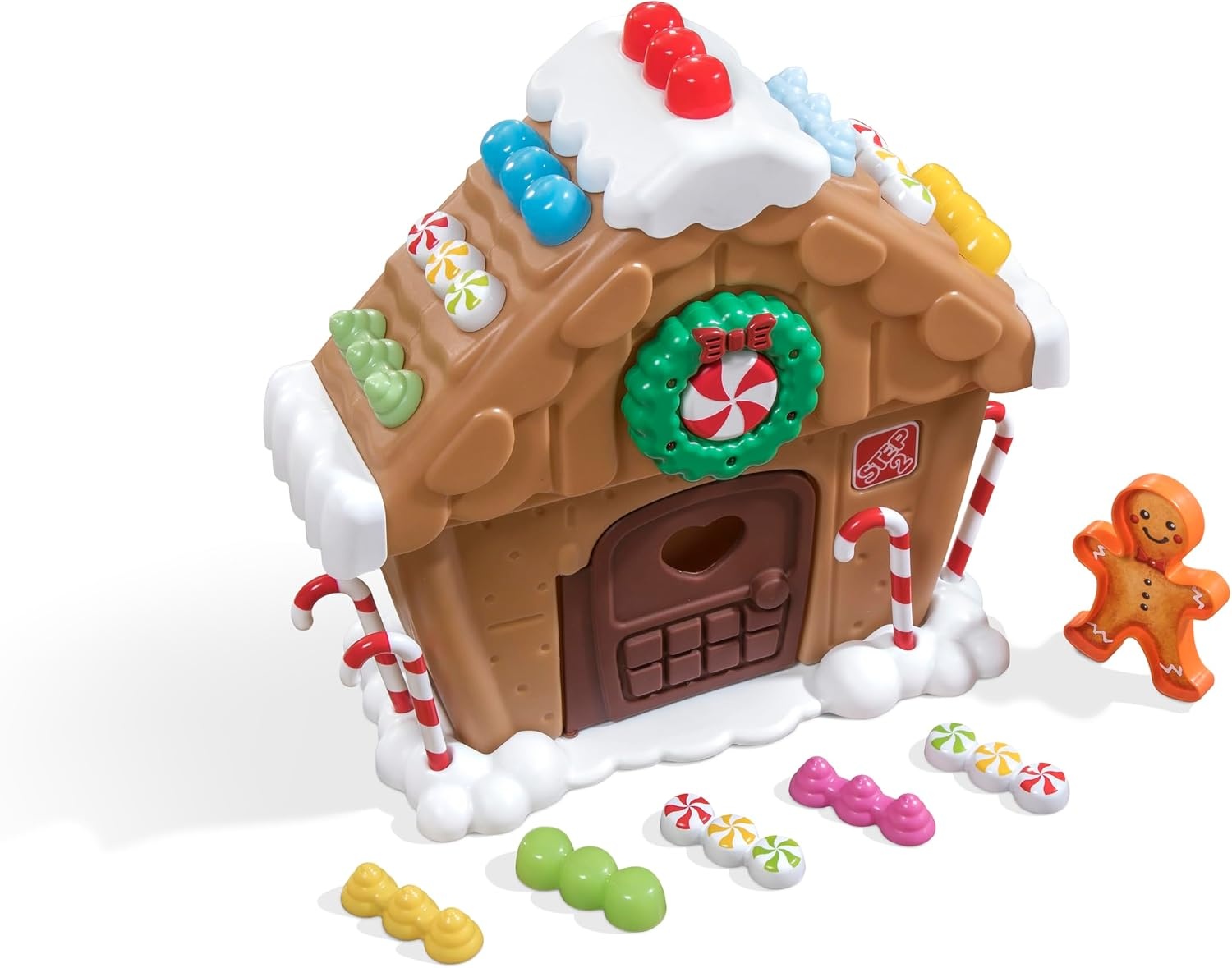 Step2 My First Gingerbread House, Kids Interactive Christmas Holiday Toy, Lights Up and Plays Music, Includes 20 Accessories, For Toddlers 1+ Years Old