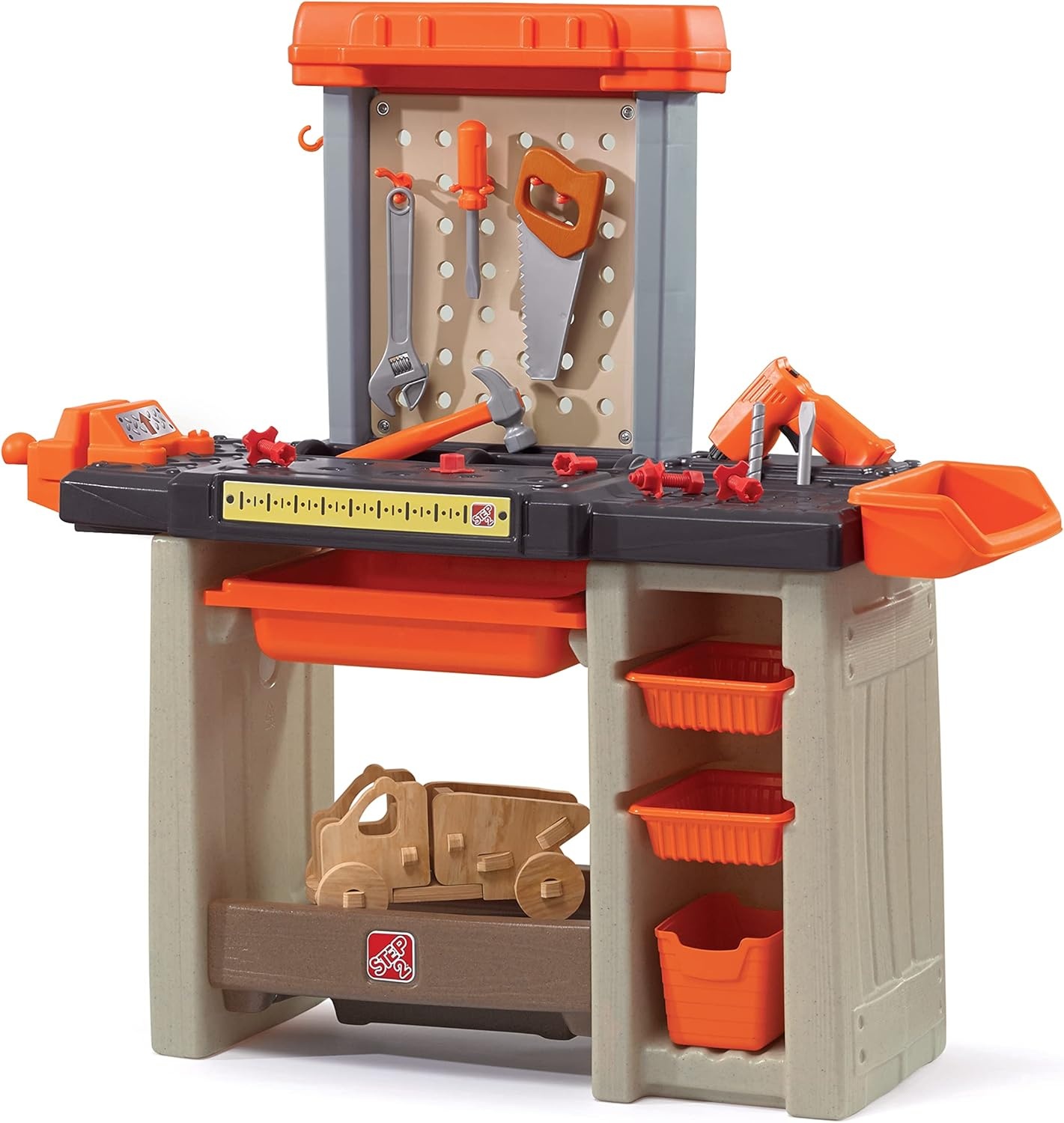 Step2 Handyman Kids Workbench, Indoor/Outdoor Tool Bench for Children, Interactive Play with Sounds, Made of Durable Plastic, Includes 35 Piece Toy Accessories, For Toddlers 3+ Years Old