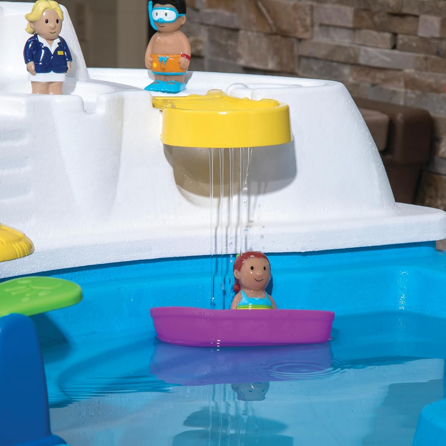 Step2 Fiesta Cruise Sand & Water Table with Umbrella, Kids Activity Sensory Playset, Summer Outdoor Toys, 10 Piece Water Toy Accessories, for Toddlers 2+ Years Old(Umbrella)
