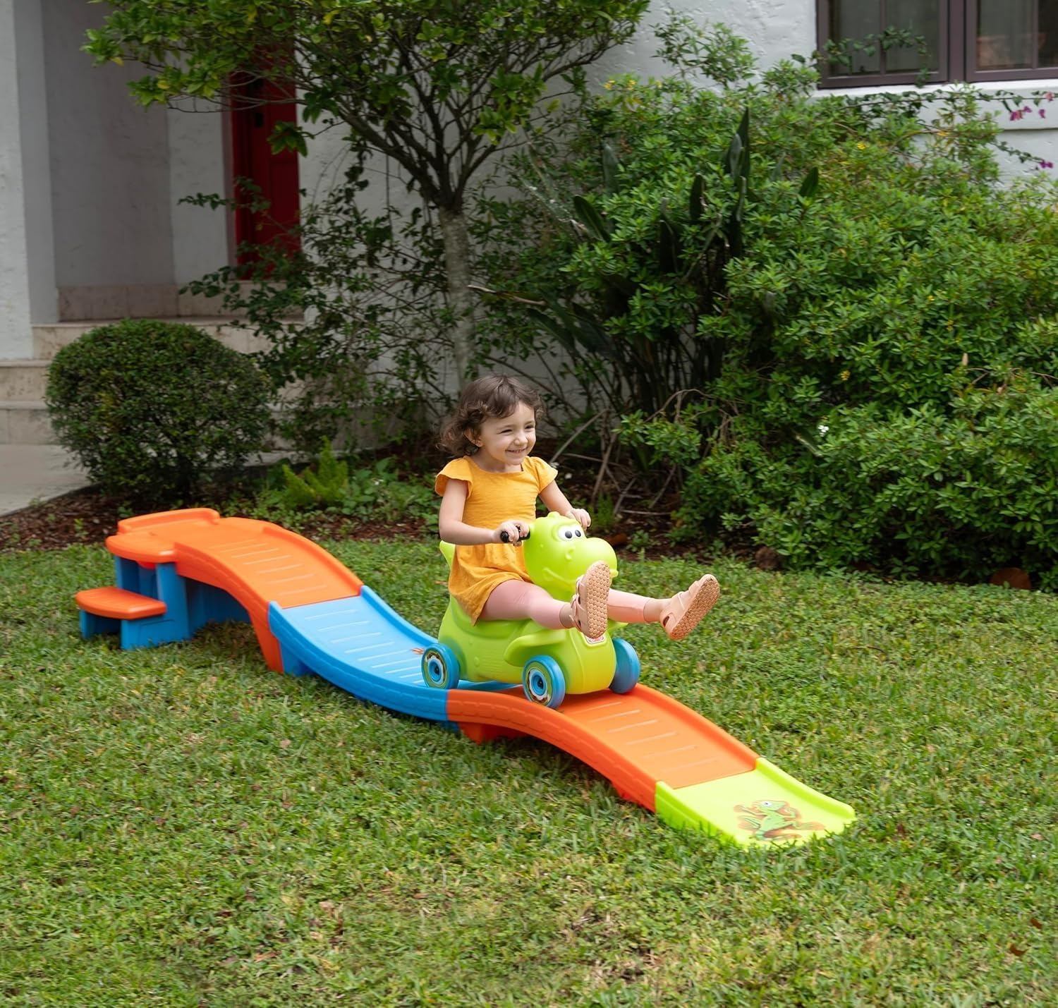 Step2 Unicorn Up & Down Roller Coaster Kids Ride On Toy, Push Car, Indoor/Outdoor Playset, Made of Durable Plastic, Max Weight 50 lbs., For Toddlers 2-5 Years Old, Multicolor(Dino Dash)