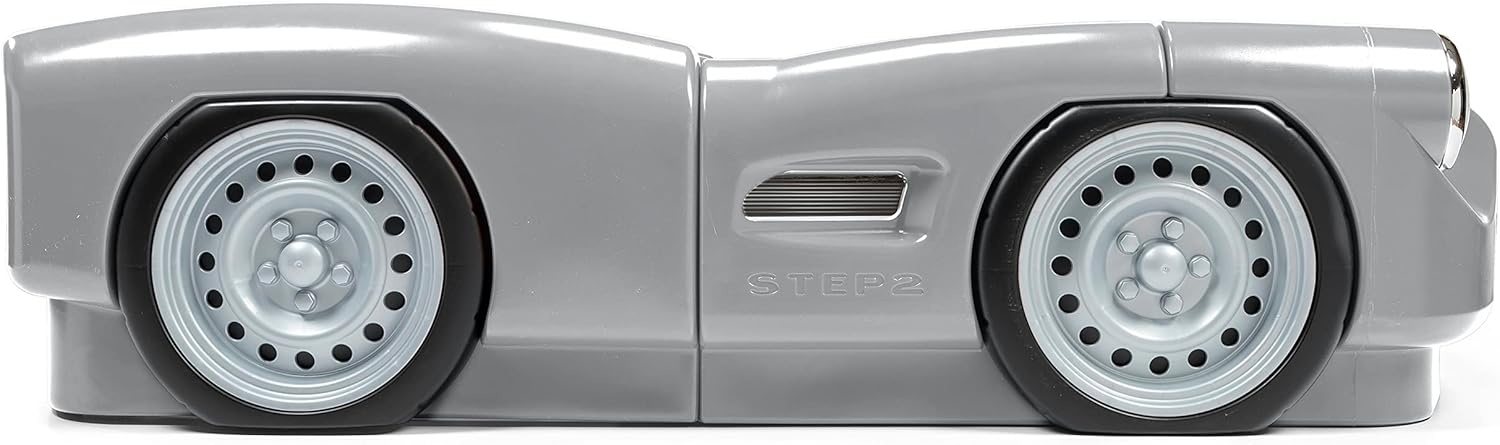 Step2 Roadster Toddler-to-Twin Bed, Transition Race Car Bed for Boys & Girls, Adjustable, Made of Durable Plastic, For Toddlers 3+ Years Old, Gray